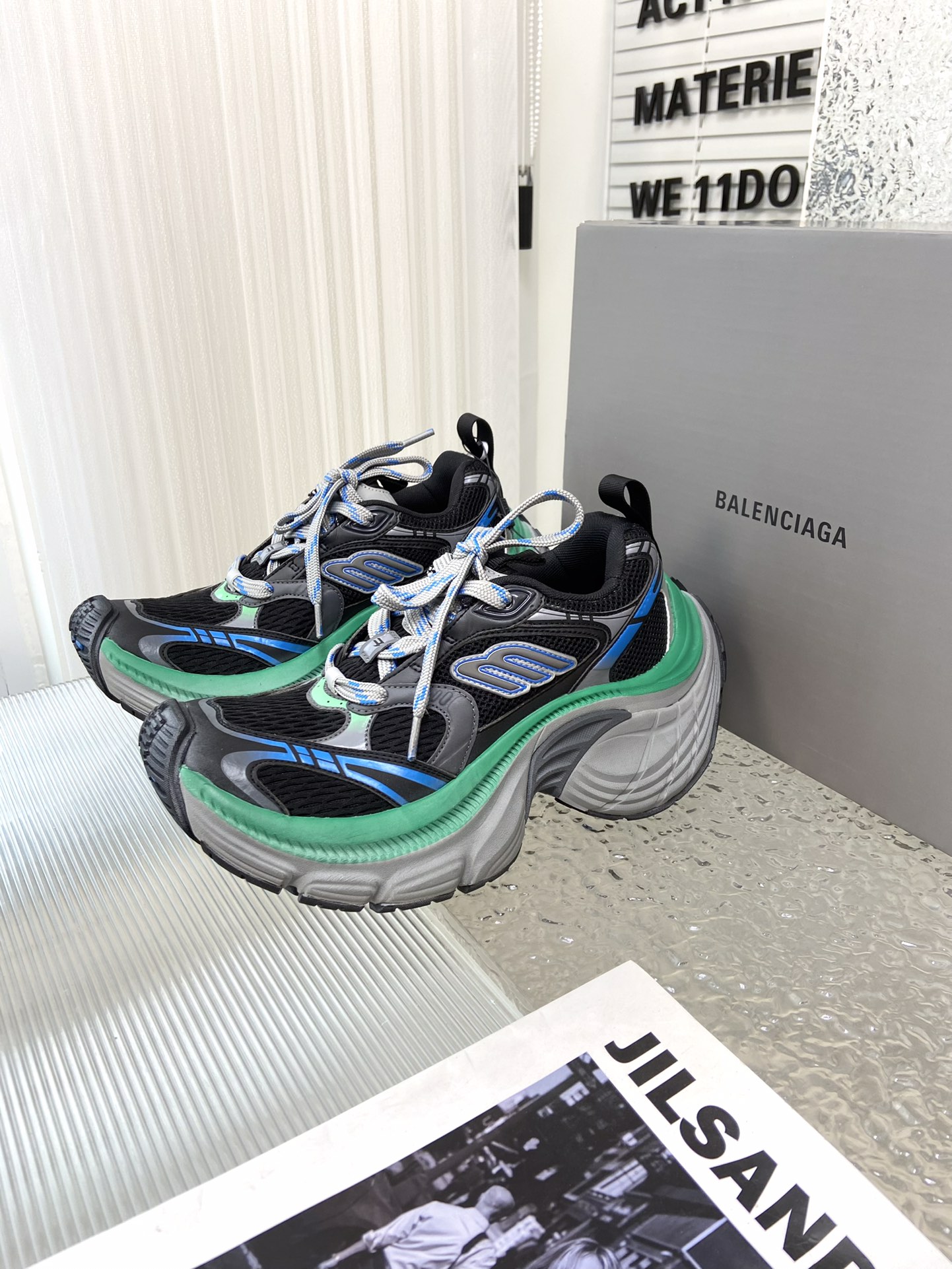 balenciaga メンズ スニーカー偽物 カジュアル 軽量 シューズ ランニング 男女兼用 グリーン_3