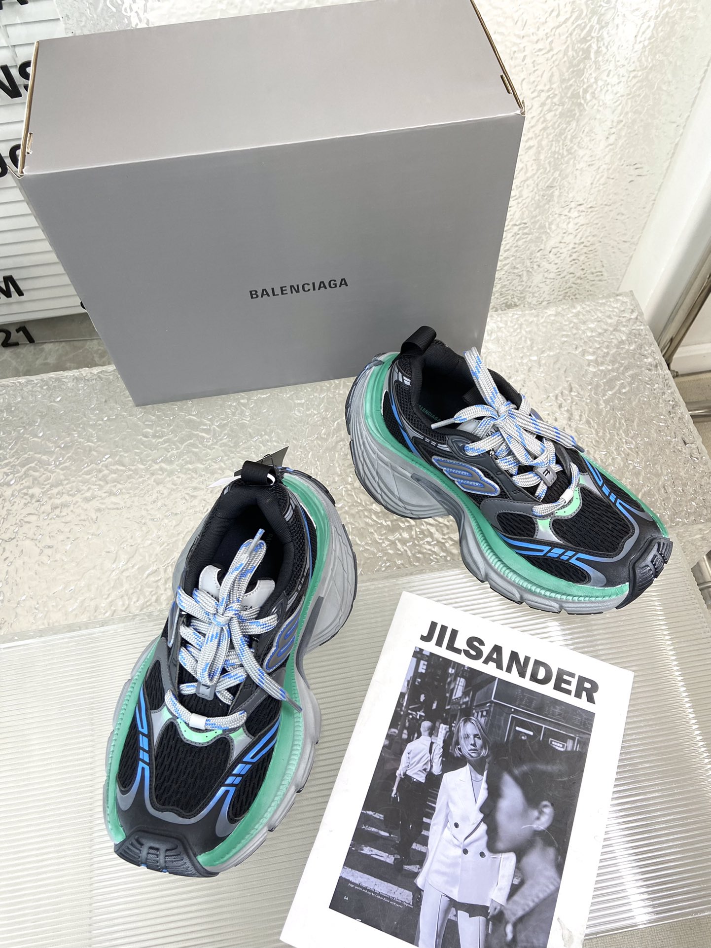 balenciaga メンズ スニーカー偽物 カジュアル 軽量 シューズ ランニング 男女兼用 グリーン_4