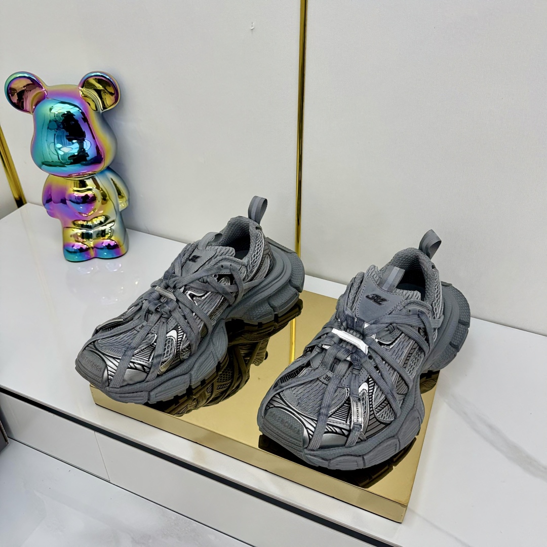 最新到着‼バレンシアガ ダービー シューズコピー 通気性いい スニーカー 運動 ランニング グレー_5