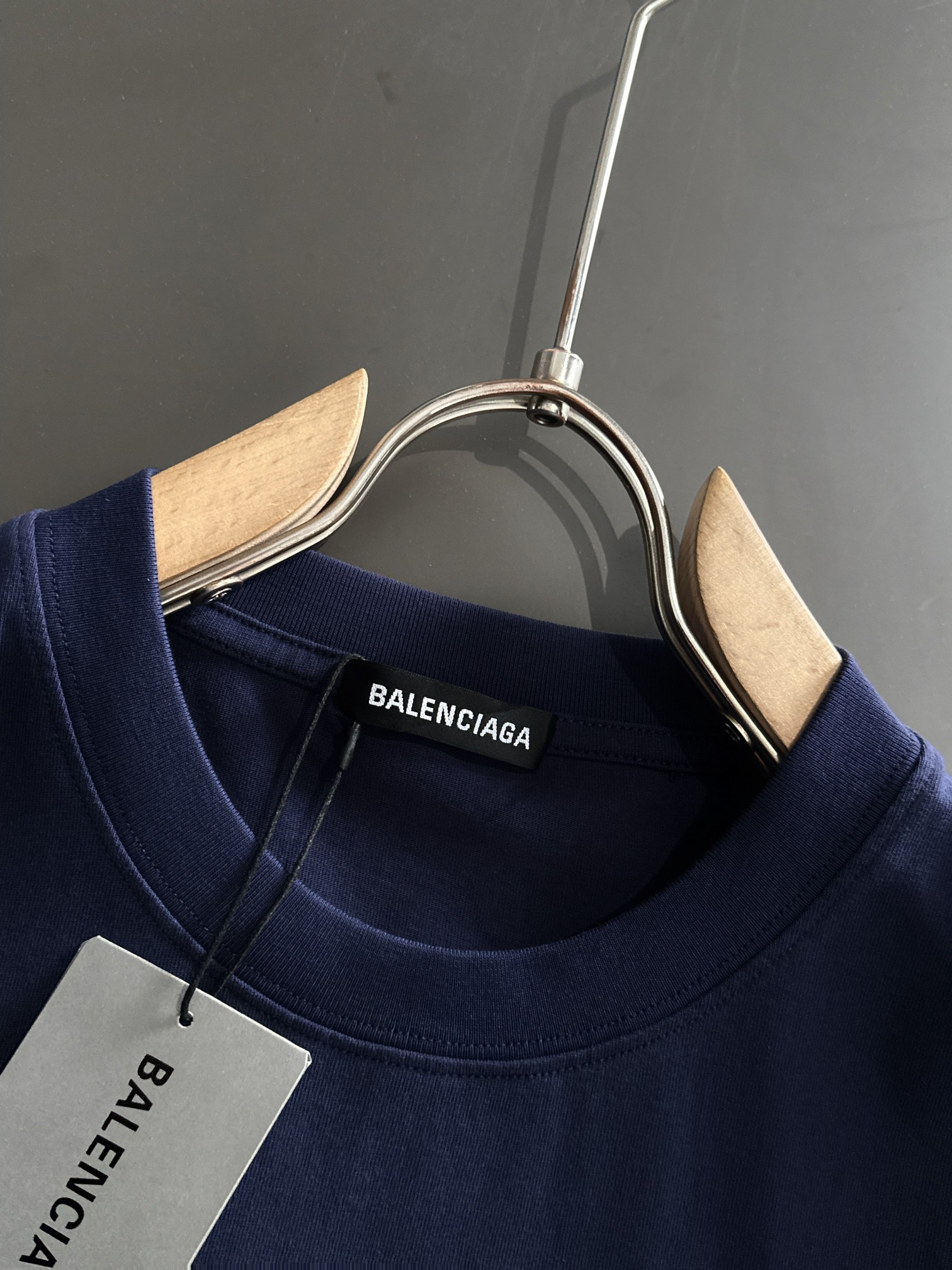 バレンシアガｔシャツスーパーコピー 通気性いい 純綿 トップス 短袖 プリント ブルー_3
