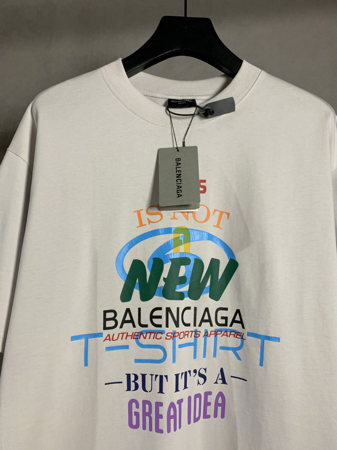 高品質 バレンシアガtシャツメンズ激安通販 男女兼用 純綿 トップス 短袖 プリント ホワイト_3