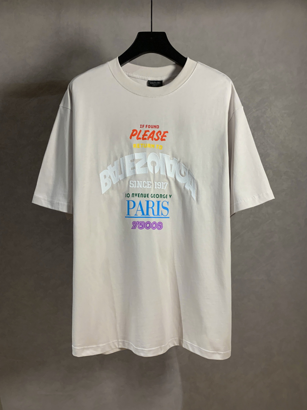 バレンシアガtシャツ 偽物 見分け方コピー ゆったり 男女兼用 純綿 トップス 短袖 プリント ホワイト_1