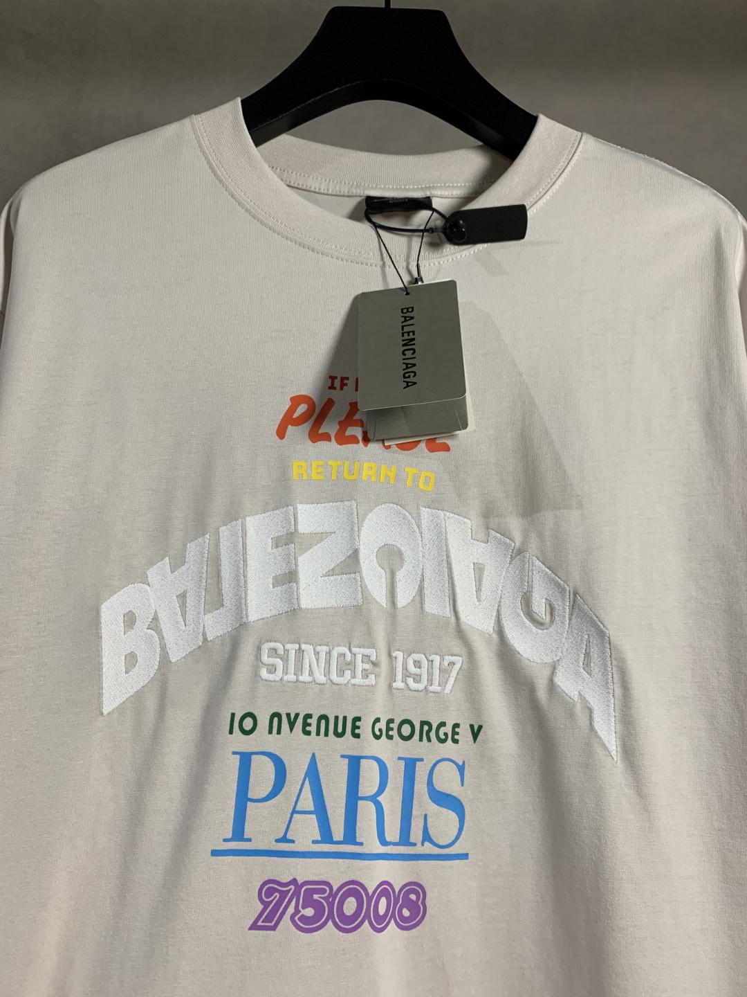 バレンシアガtシャツ 偽物 見分け方コピー ゆったり 男女兼用 純綿 トップス 短袖 プリント ホワイト_3