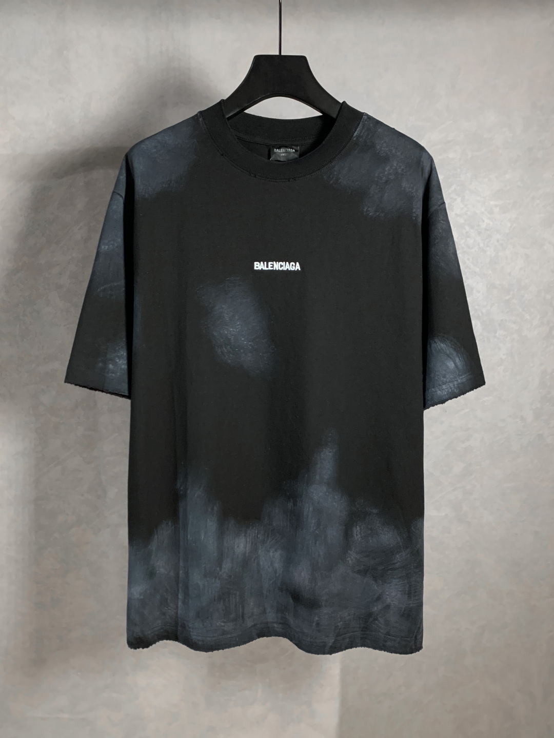バレンシアガtシャツコーデ偽物 ゆったり 男女兼用 柔らかい 純綿 トップス 短袖 ロゴプリント ブラック_1