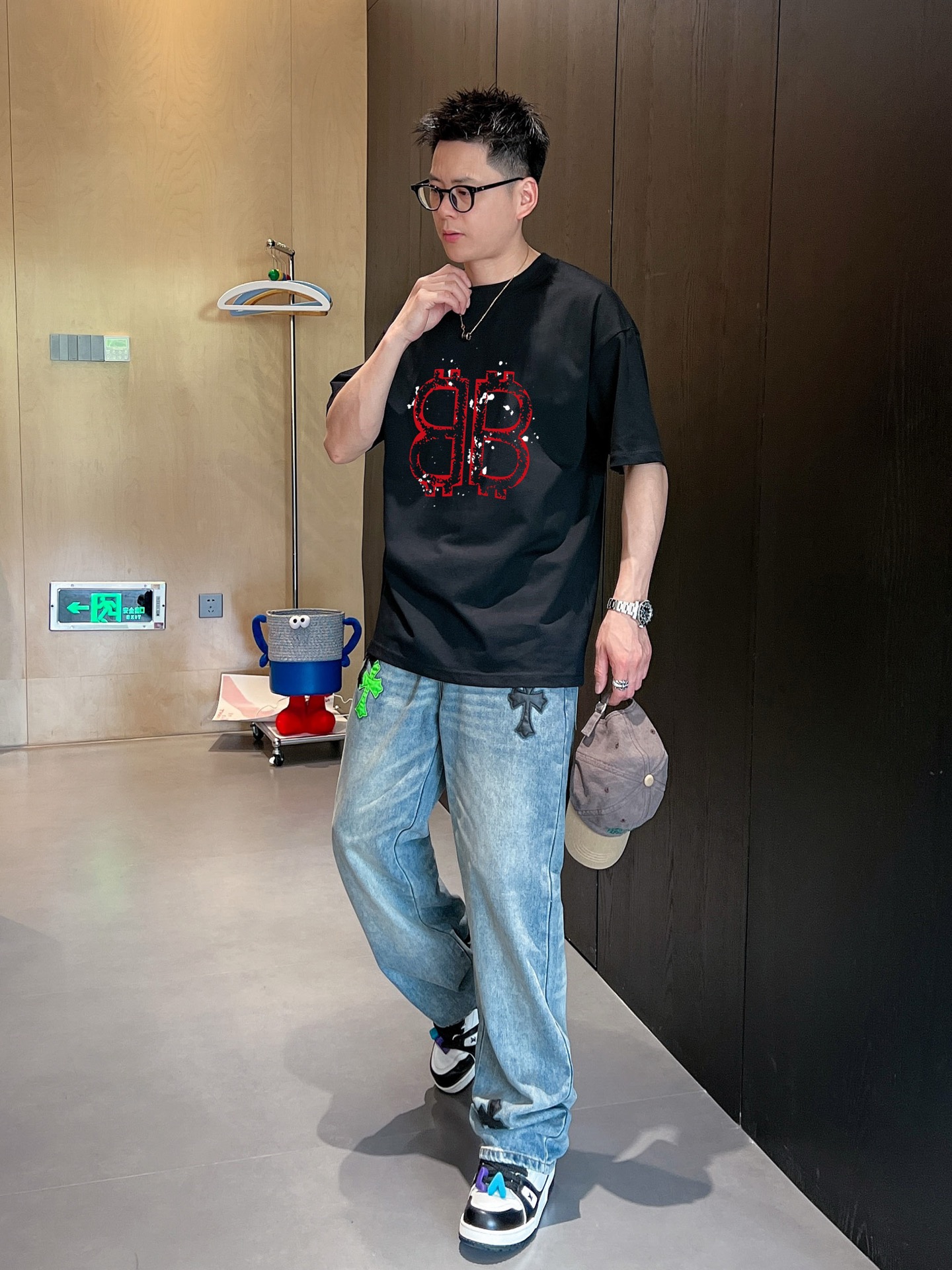 人気流行品 バレンシアガ t シャツ アウトレット偽物 ゆったり トップス 短袖 100％綿 ブラック_7