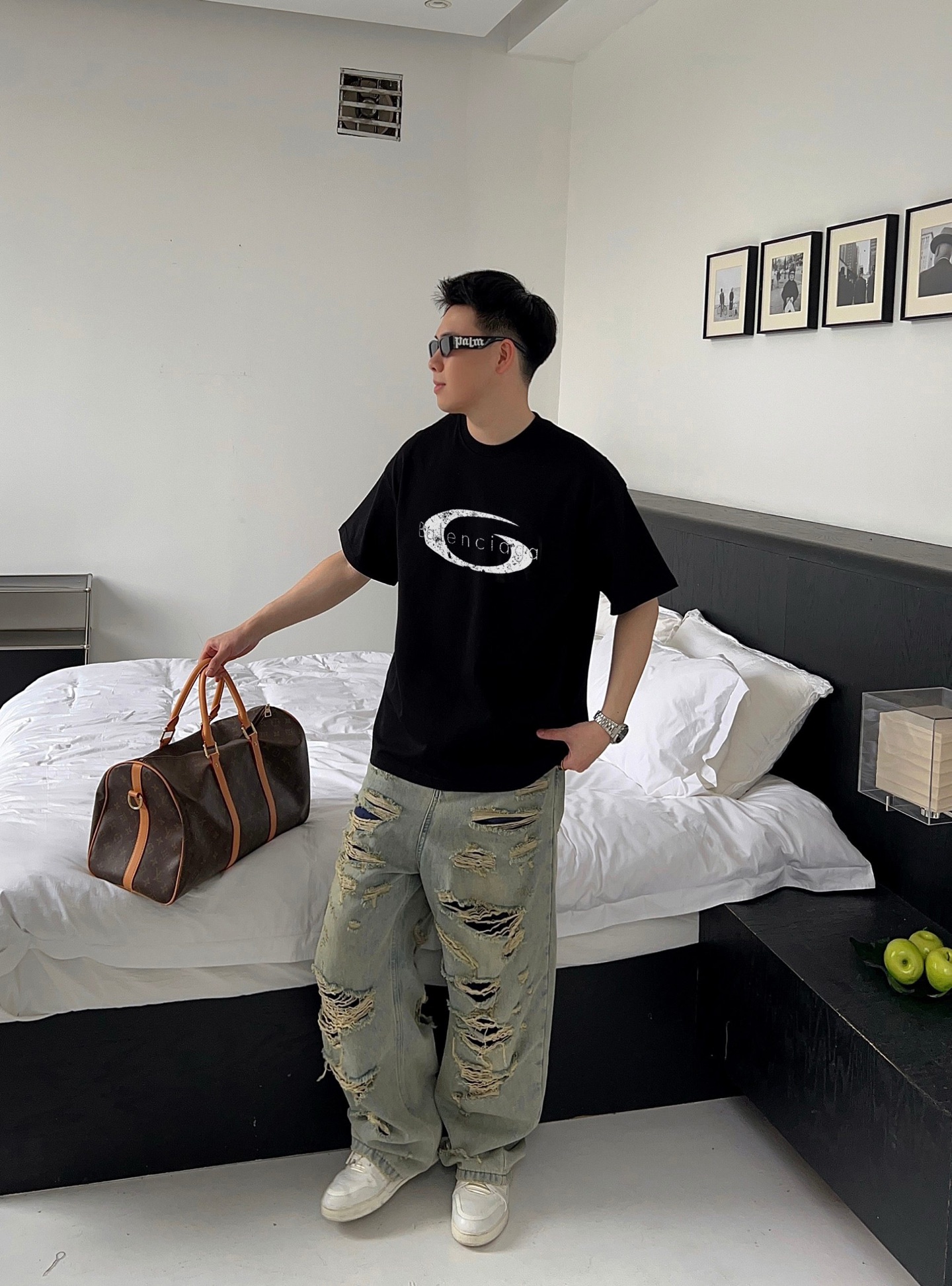 バレンシアガ tシャツ wearＮ級品 ゆったり 上質商品 トップス 100％綿 ブラック_5