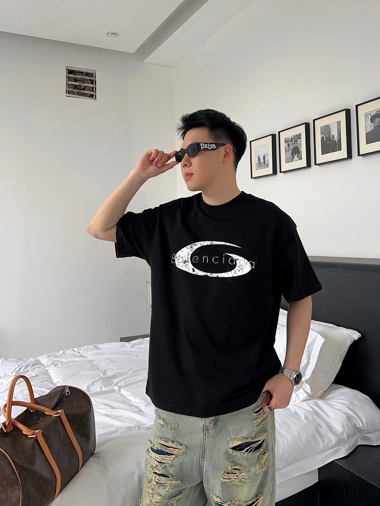 バレンシアガ tシャツ wearＮ級品 ゆったり 上質商品 トップス 100％綿 ブラック_7