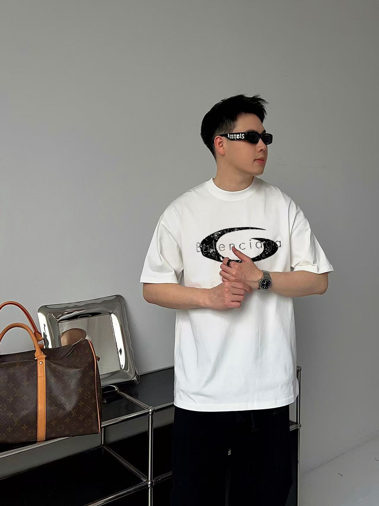 爆買い バレンシアガ ウールシャツスーパーコピー ゆったり Ｔシャツ トップス 100％綿 ホワイト_1
