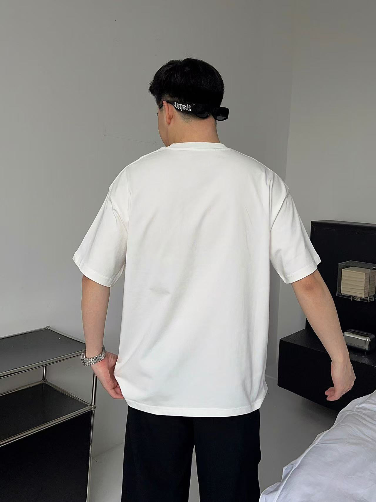 爆買い バレンシアガ ウールシャツスーパーコピー ゆったり Ｔシャツ トップス 100％綿 ホワイト_3