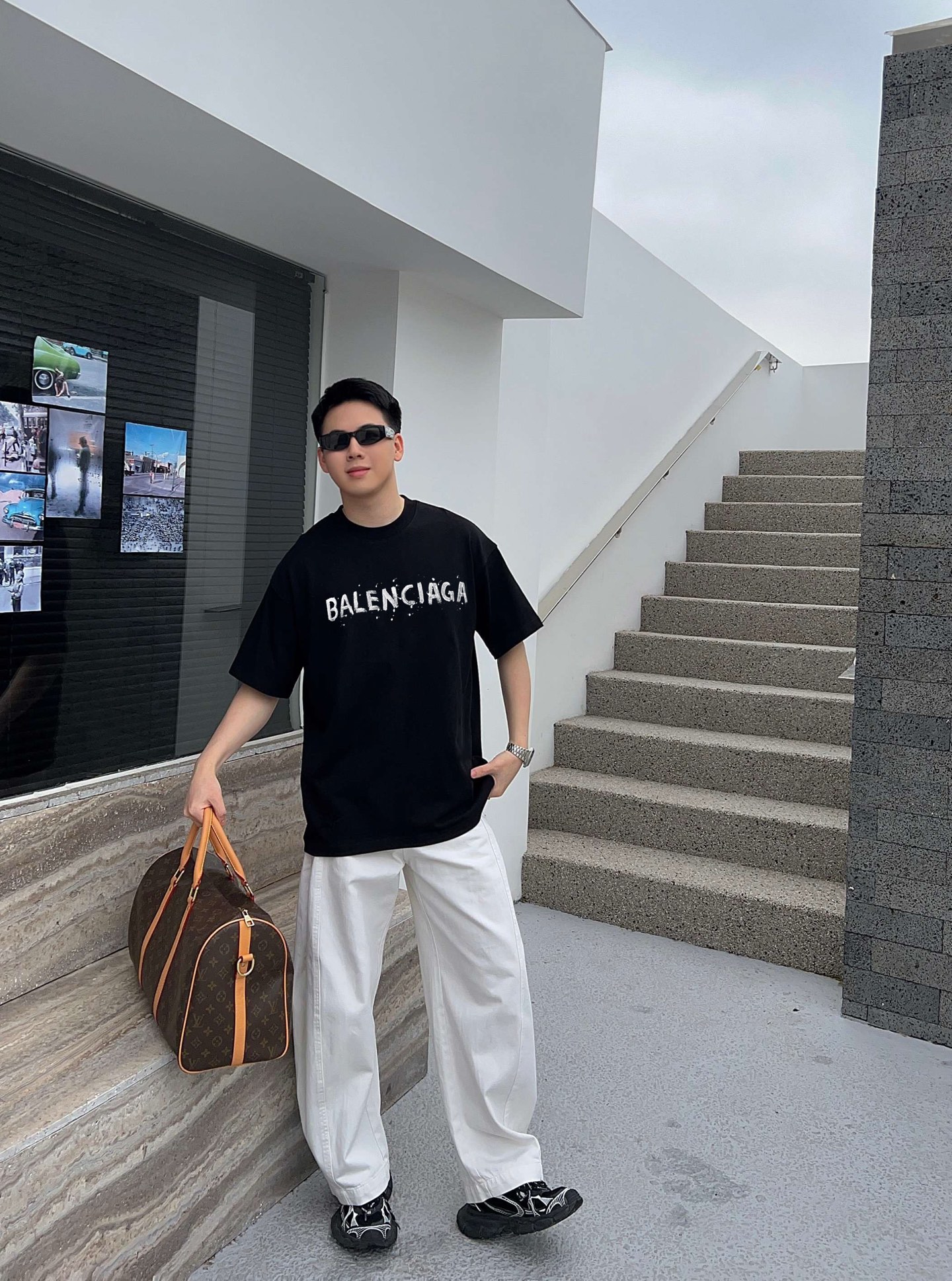 バレンシアガ tシャツ バンドＮ級品 ゆったり 高品質 トップス 100％綿 ブラック_2