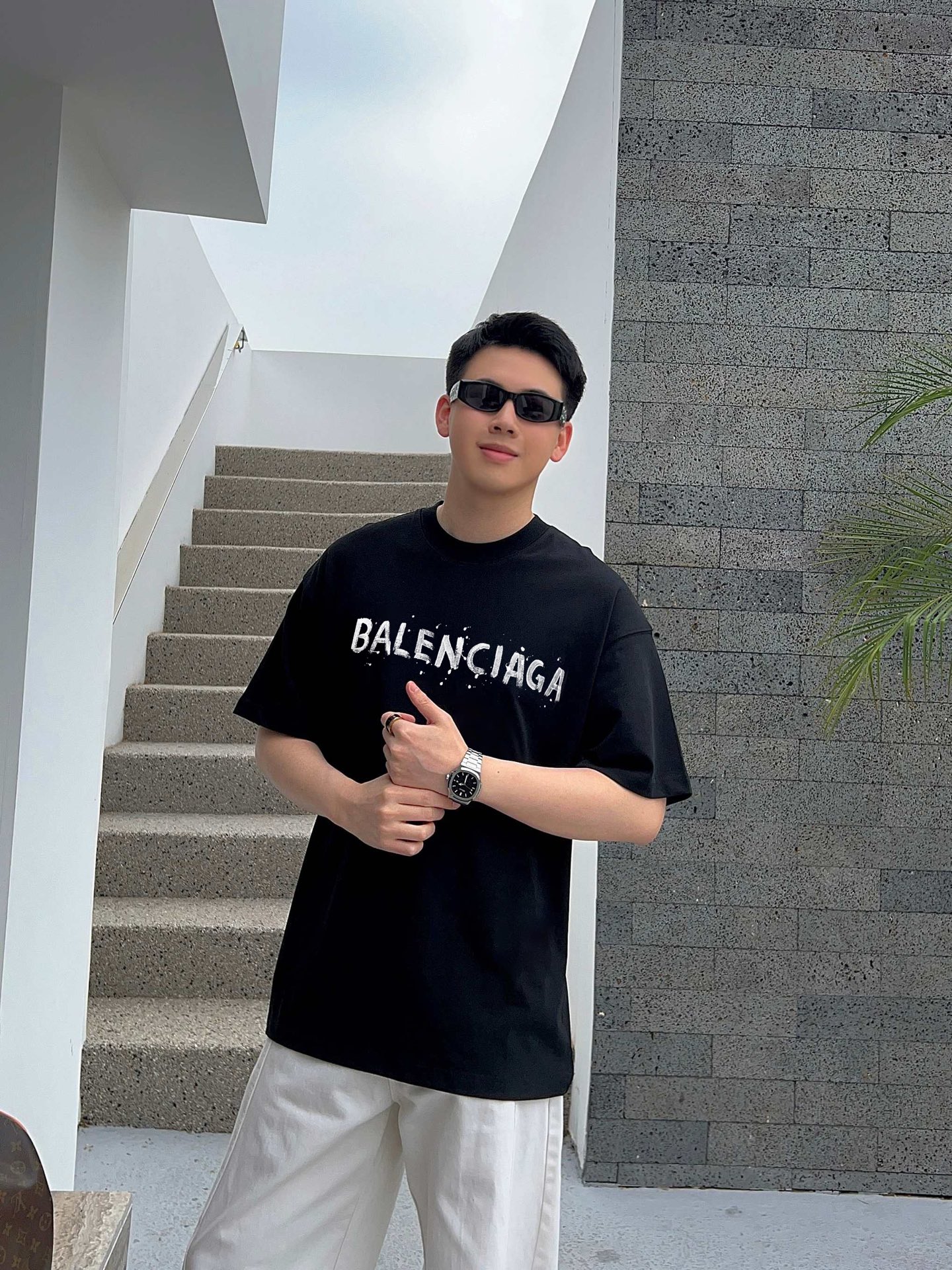 バレンシアガ tシャツ バンドＮ級品 ゆったり 高品質 トップス 100％綿 ブラック_4