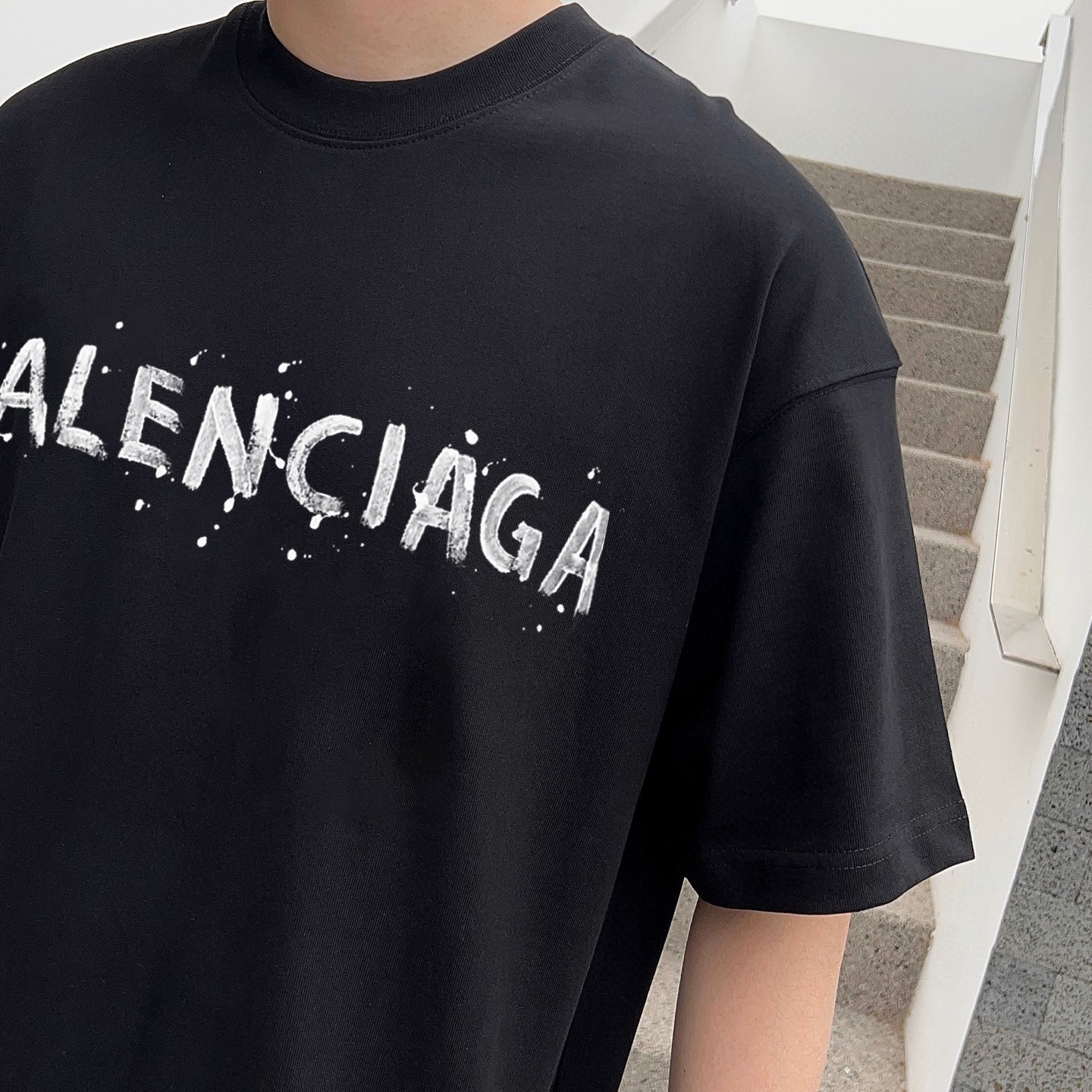 バレンシアガ tシャツ バンドＮ級品 ゆったり 高品質 トップス 100％綿 ブラック_5