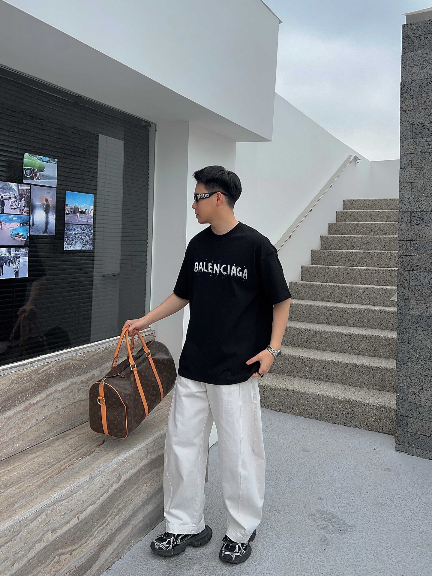 バレンシアガ tシャツ バンドＮ級品 ゆったり 高品質 トップス 100％綿 ブラック_8