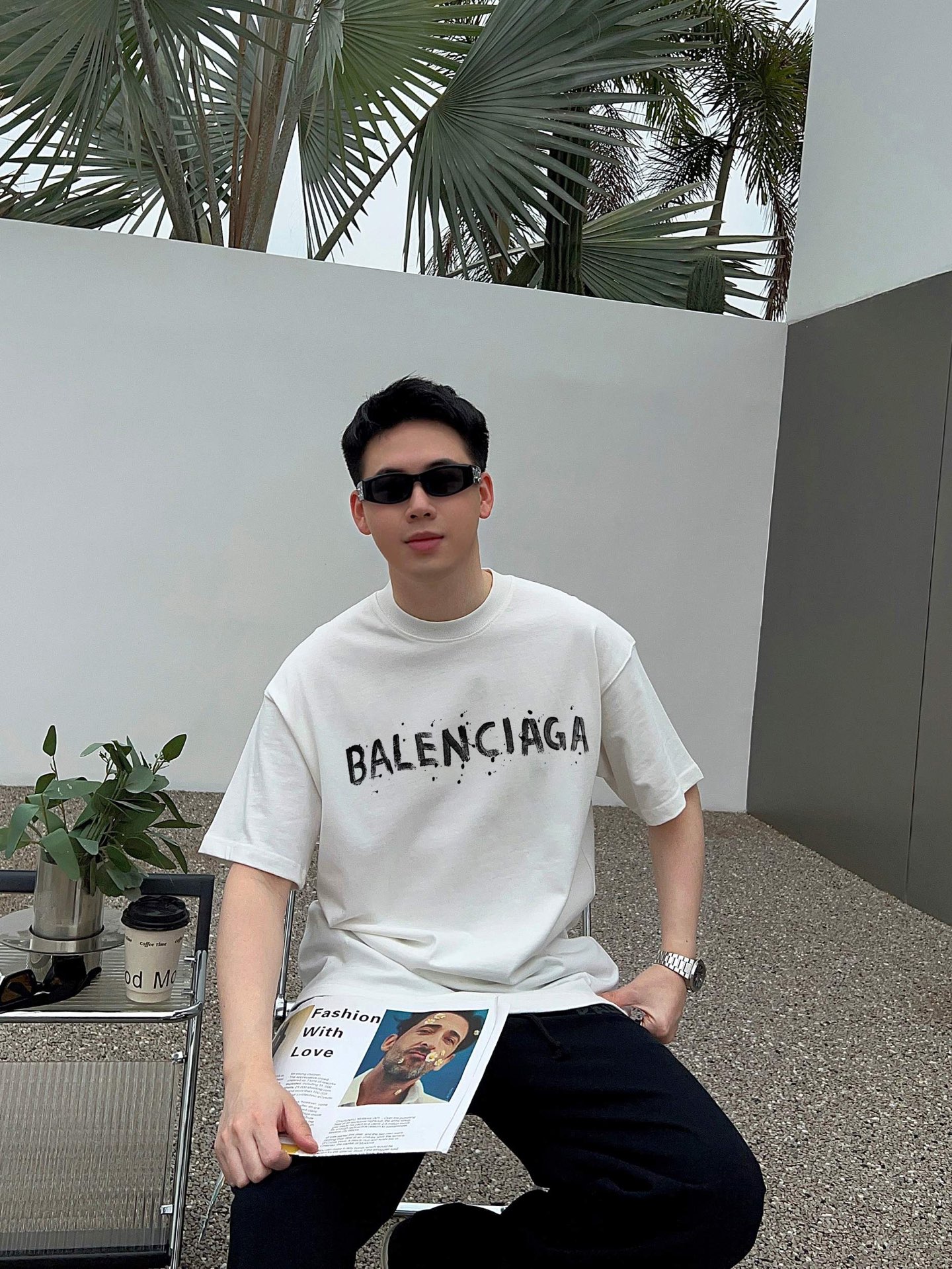 メンズ バレンシアガ tシャツ 公式偽物 ゆったり 高品質 トップス 全綿 ホワイト_3