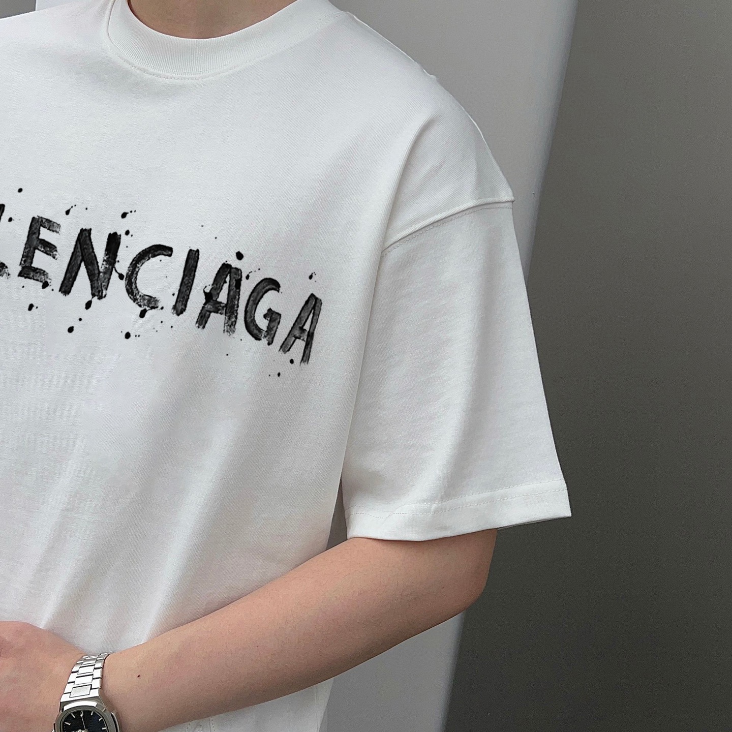 メンズ バレンシアガ tシャツ 公式偽物 ゆったり 高品質 トップス 全綿 ホワイト_8