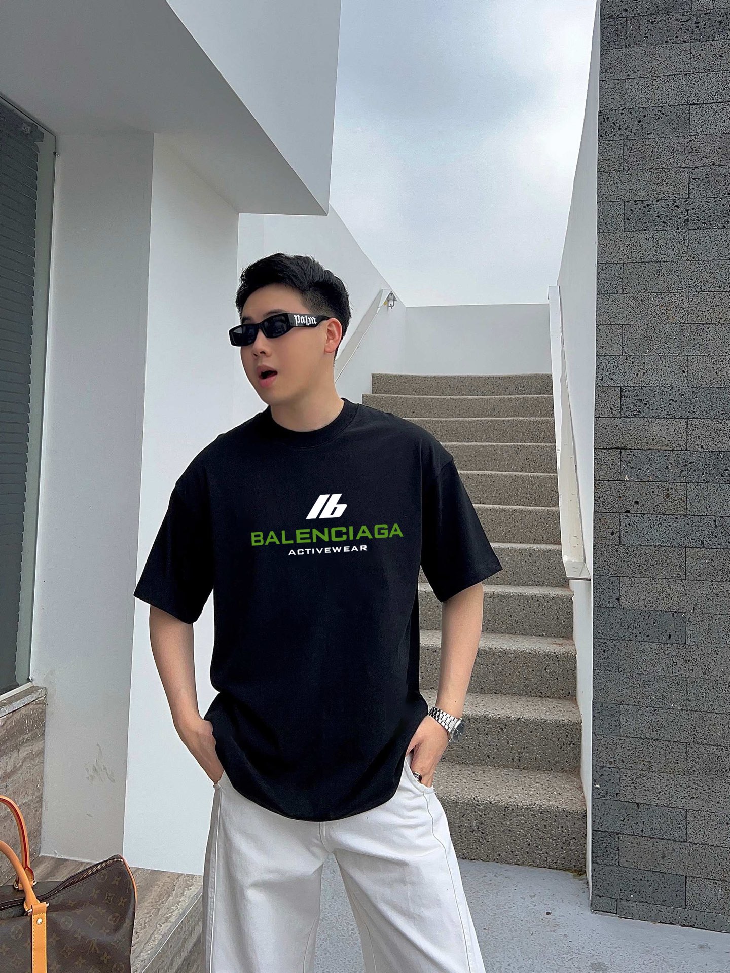 人気新作 バレンシアガ tシャツ シンプルコピー ゆったり 高品質 トップス 全綿 ブラック_8
