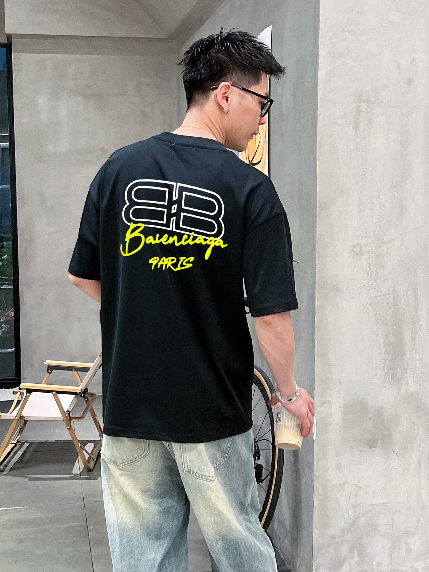 大人気でお買い得なバレンシアガ tシャツ 生地偽物 ゆったり 無地 トップス 全綿 ブラック_4