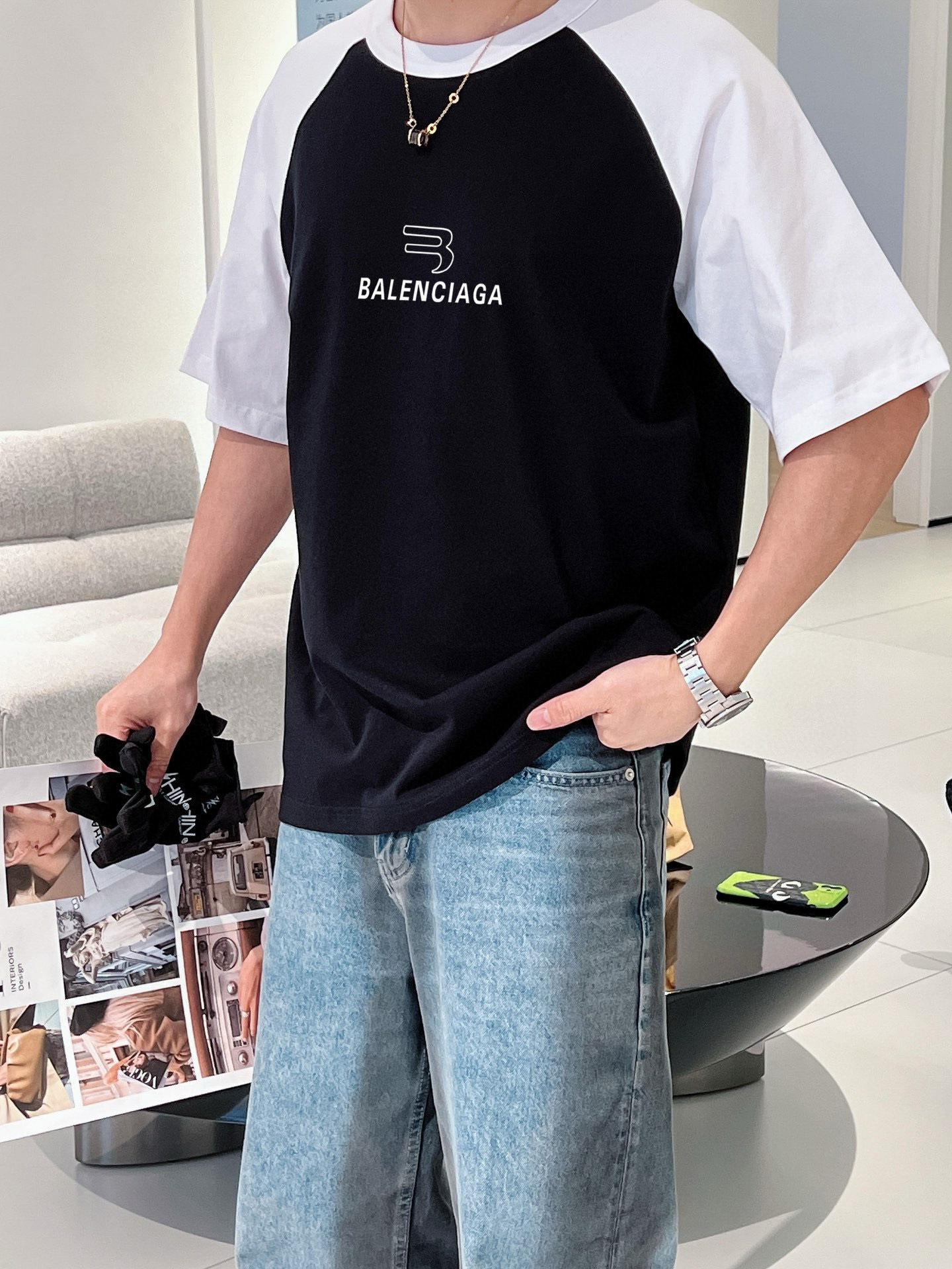 バレンシアガ tシャツ公式Ｎ級品 ゆったり 無地 ハンサム トップス 全綿 ブラック_7