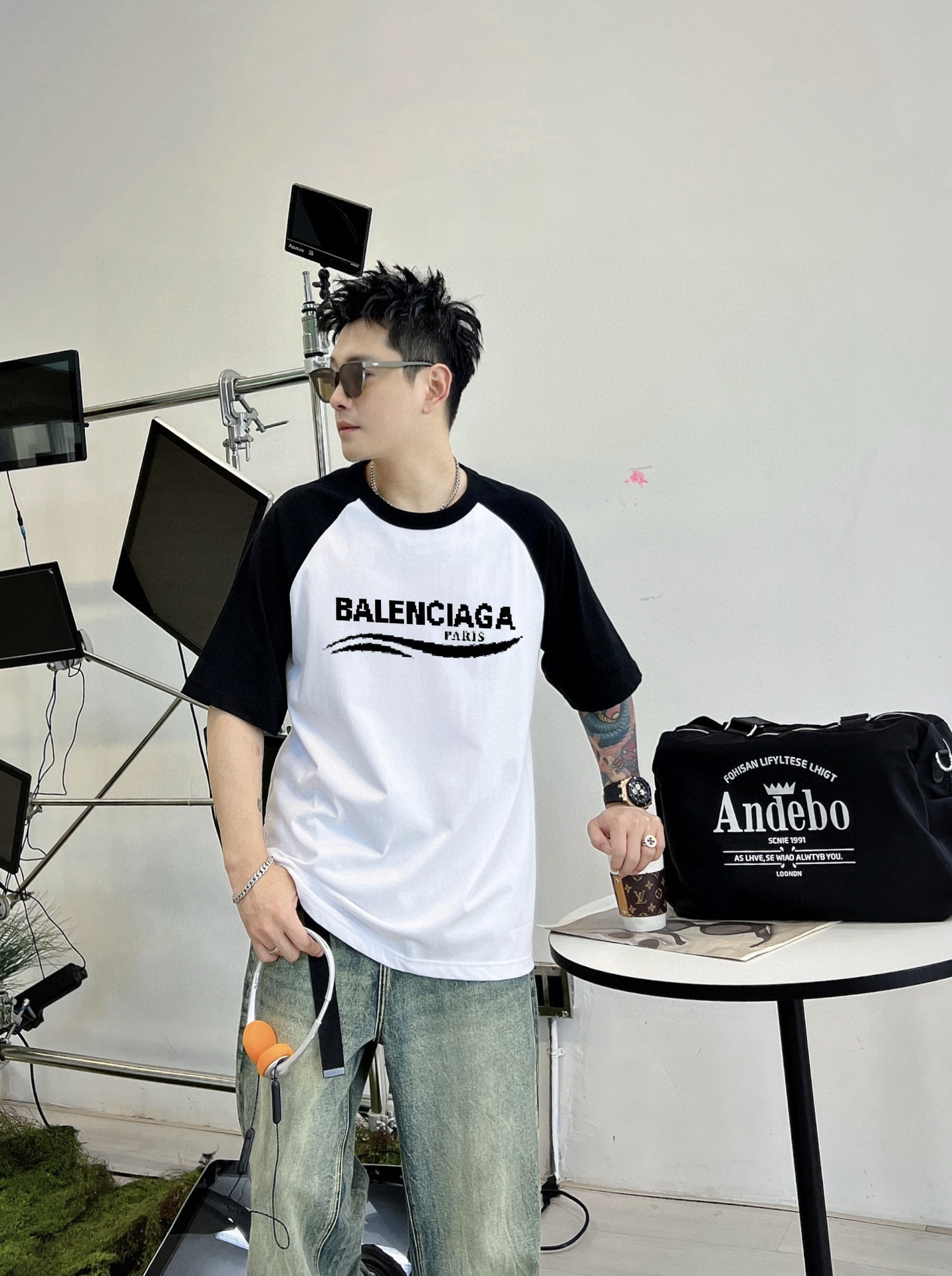 バレンシアガコラボtシャツ偽物 綿100％ ゆったり 無地 ハンサム トップス ホワイト_1