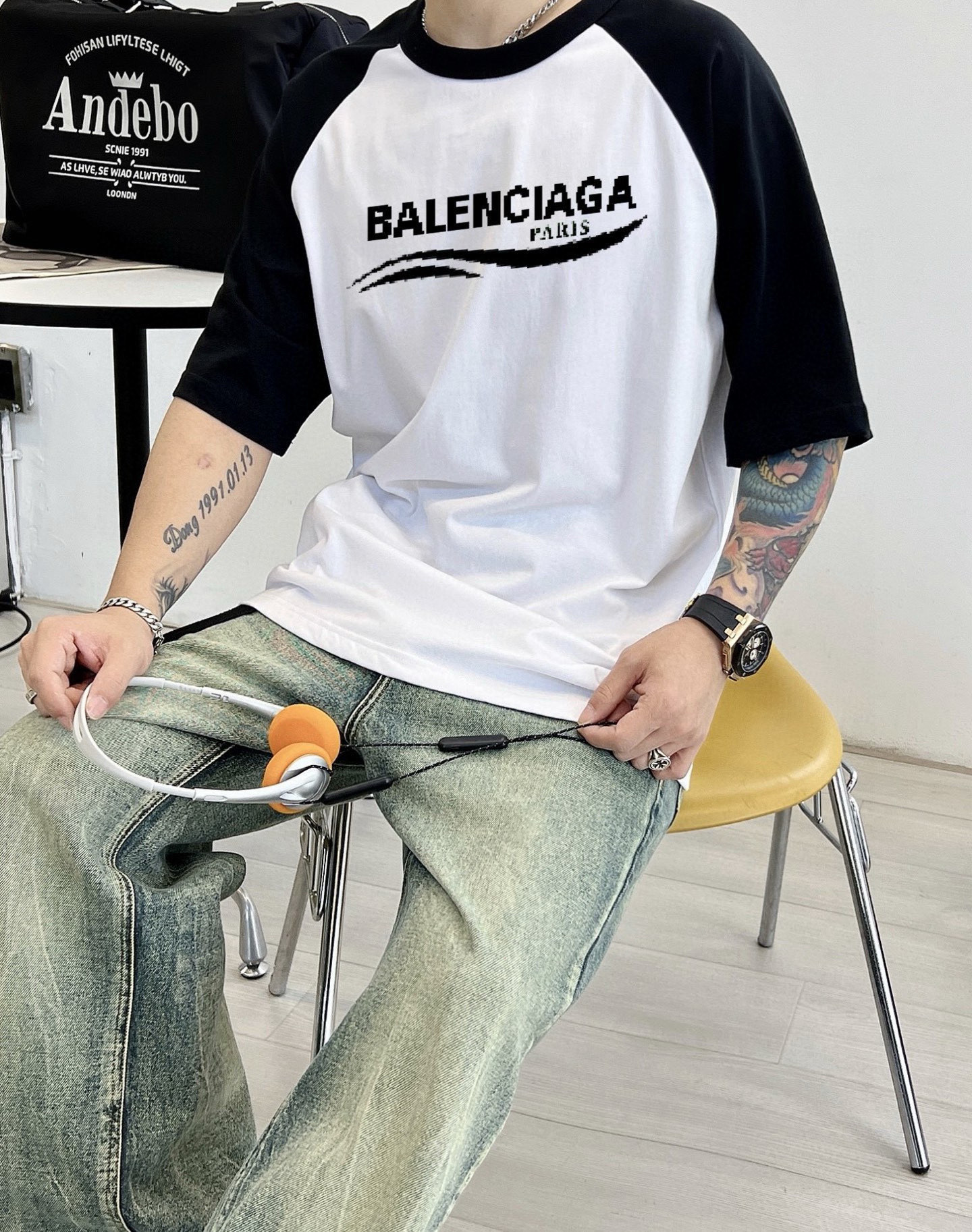 バレンシアガコラボtシャツ偽物 綿100％ ゆったり 無地 ハンサム トップス ホワイト_4