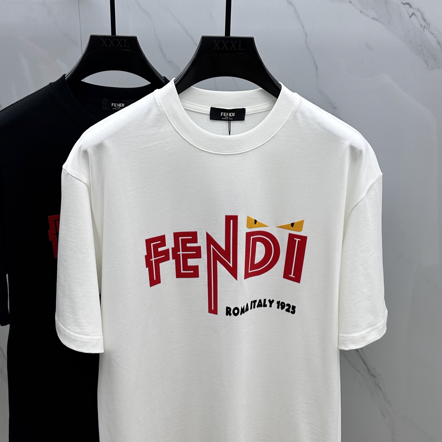 fendi 半袖偽物 シンプル 純綿 トップス プリント 短袖 ゆったり 男女兼用 ホワイト_2