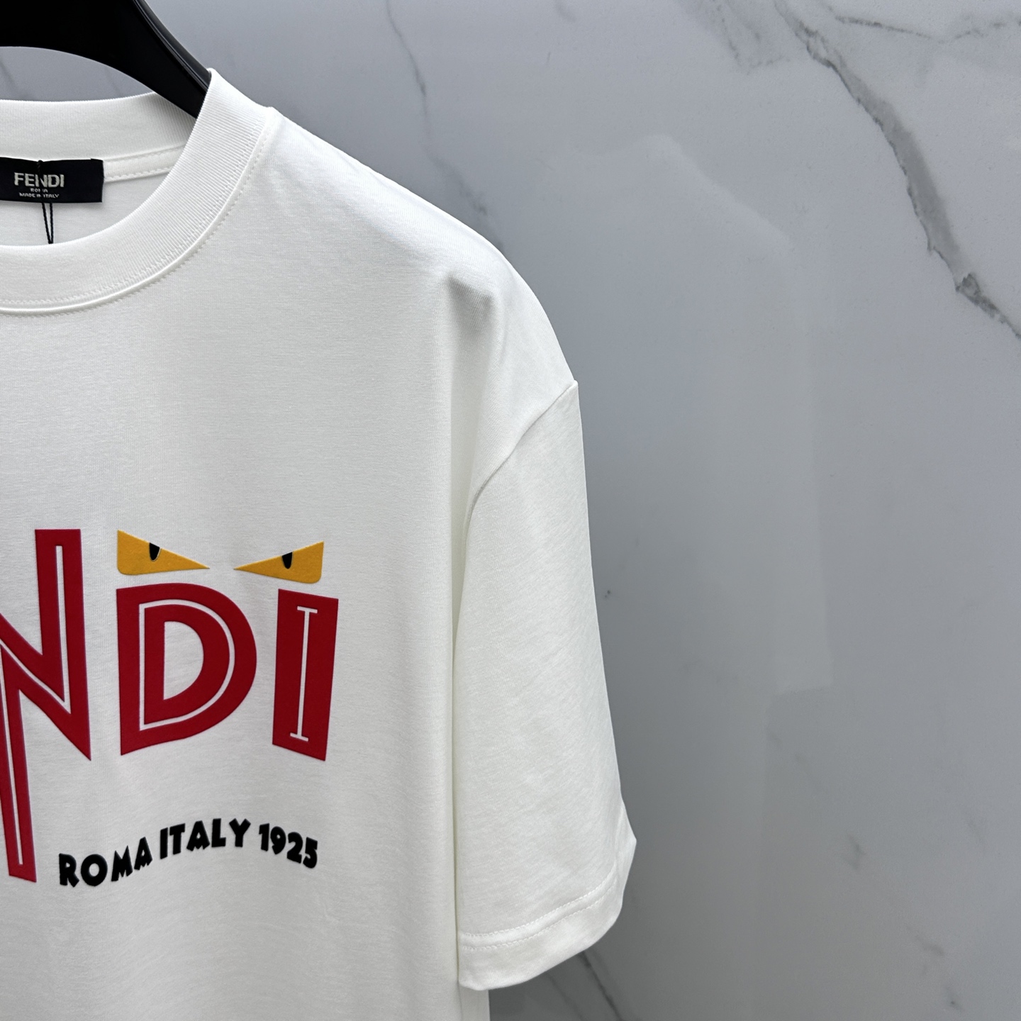 fendi 半袖偽物 シンプル 純綿 トップス プリント 短袖 ゆったり 男女兼用 ホワイト_3