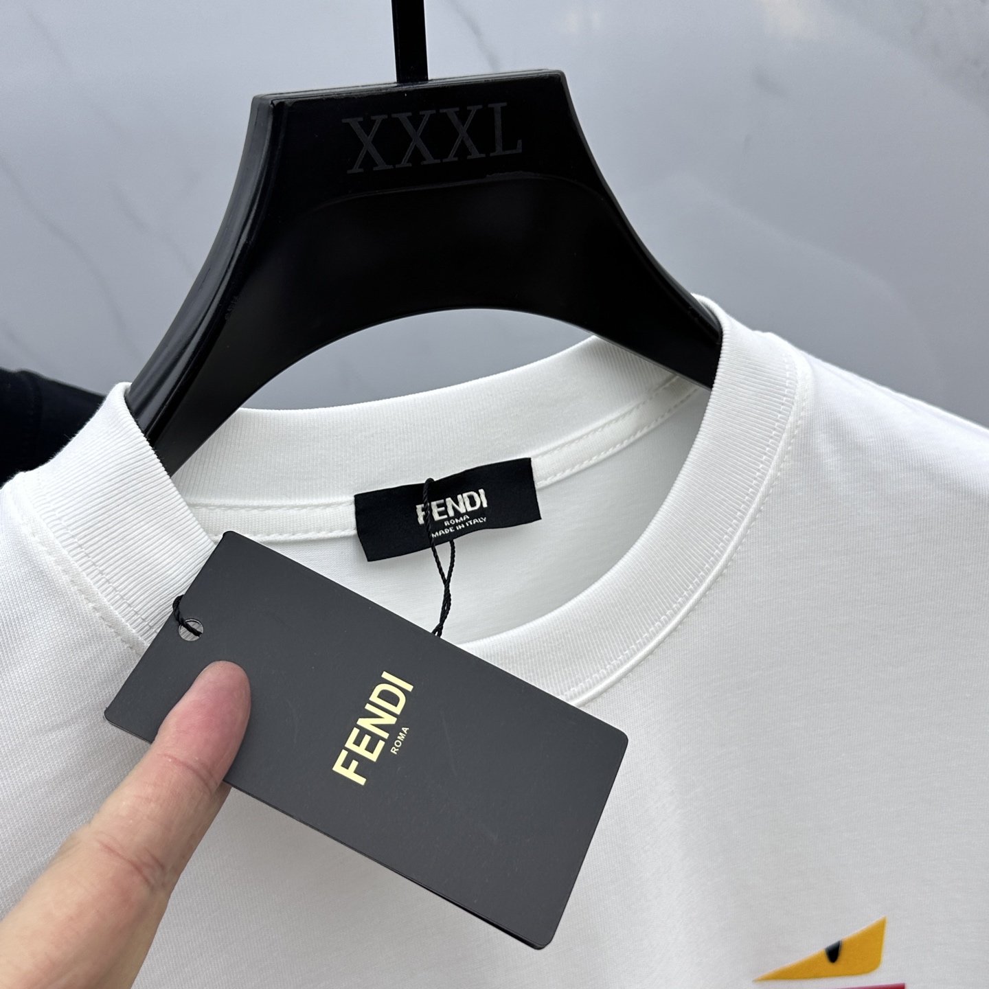 fendi 半袖偽物 シンプル 純綿 トップス プリント 短袖 ゆったり 男女兼用 ホワイト_6