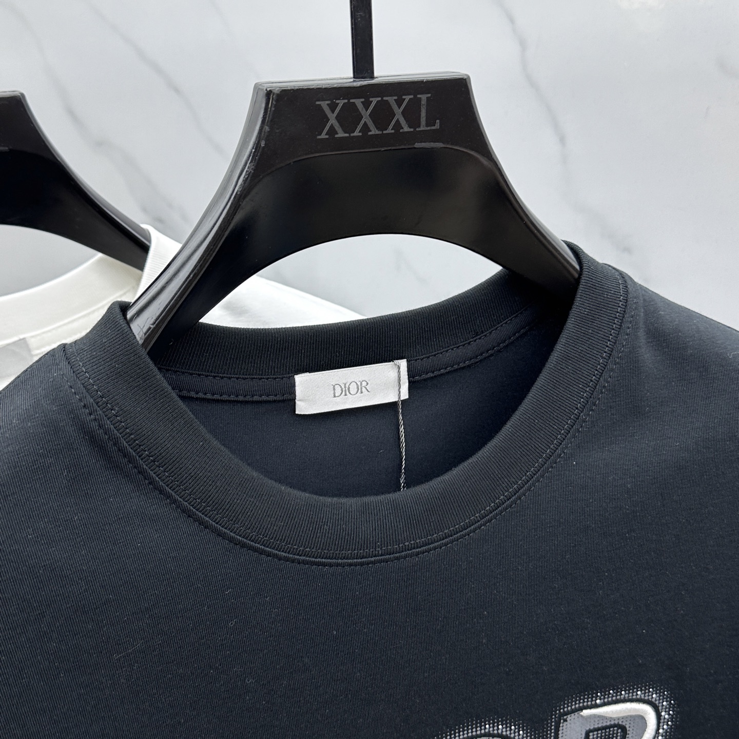 男女兼用 ディオールtシャツメルカリスーパーコピー 短袖 プリント 通気性いい トップス ブラック_5