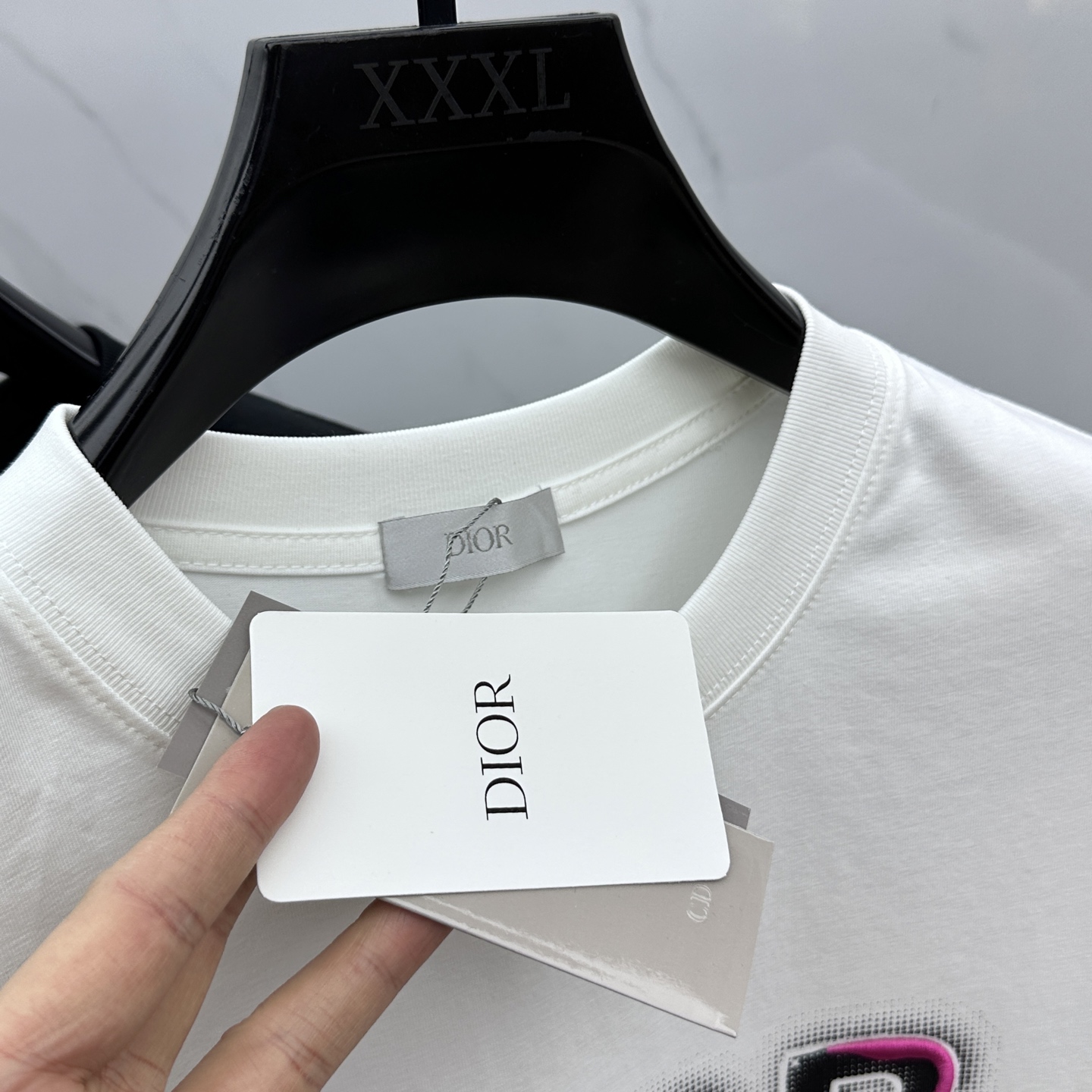 男女兼用 ディオールtシャツヤフオク偽物 短袖 プリント 通気性いい トップス ホワイト_5