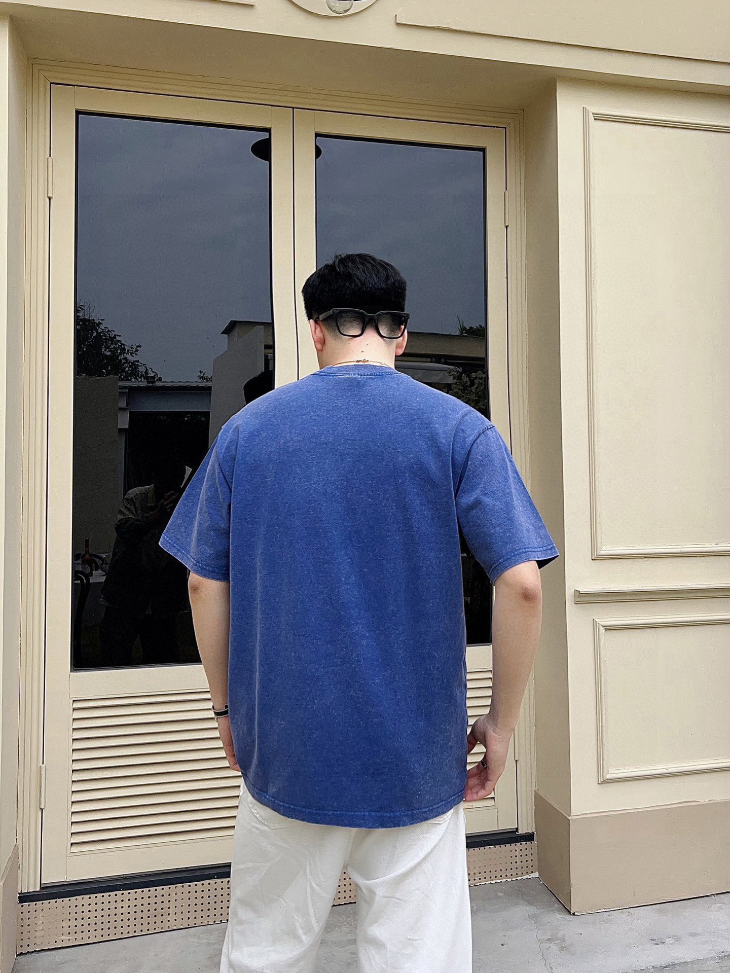 tシャツ ディオール偽物 柔軟 ゆったり 通気性いい トップス 短袖Ｔシャツ 100％綿 ブルー_6
