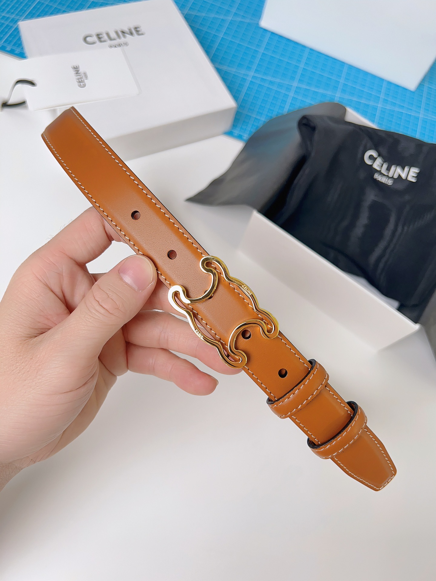 2025年の定番人気 ベルト ブランド セリーヌコピー 幅2.5cm 優雅レディ 牛革 レザー ビジネス ブラウン_7