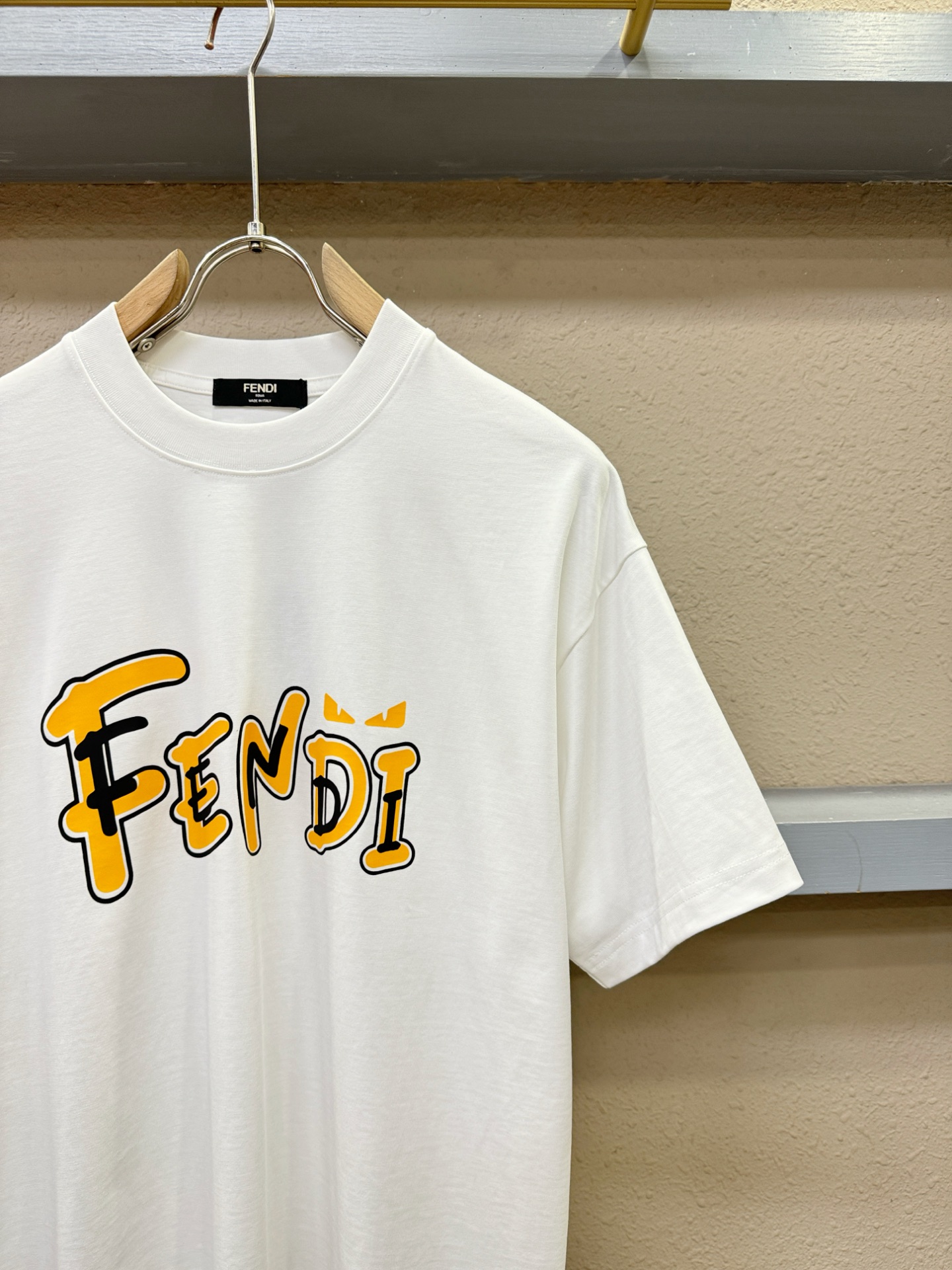 t シャツ fendi偽物 高品質 トップス ロゴプリント 短袖 柔らかい 通気性いい ホワイト_3