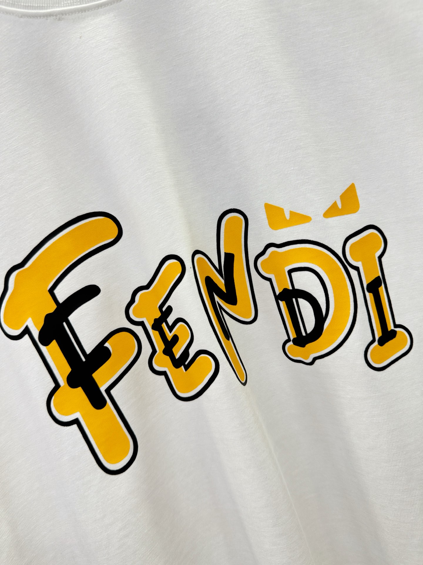 t シャツ fendi偽物 高品質 トップス ロゴプリント 短袖 柔らかい 通気性いい ホワイト_4