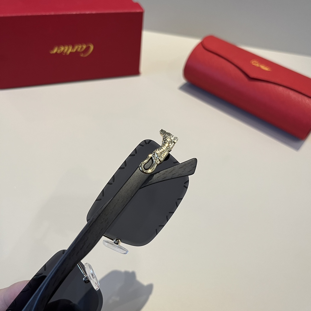 高級品 カルティエ サングラス スクエア偽物 軽量 日焼け止め 眼鏡 ファッション 偏光 ブラック_3