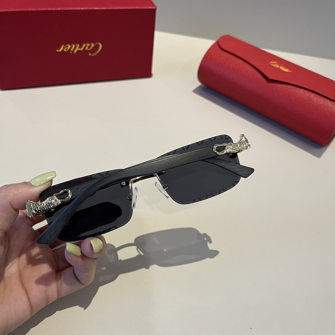 高級品 カルティエ サングラス スクエア偽物 軽量 日焼け止め 眼鏡 ファッション 偏光 ブラック_7