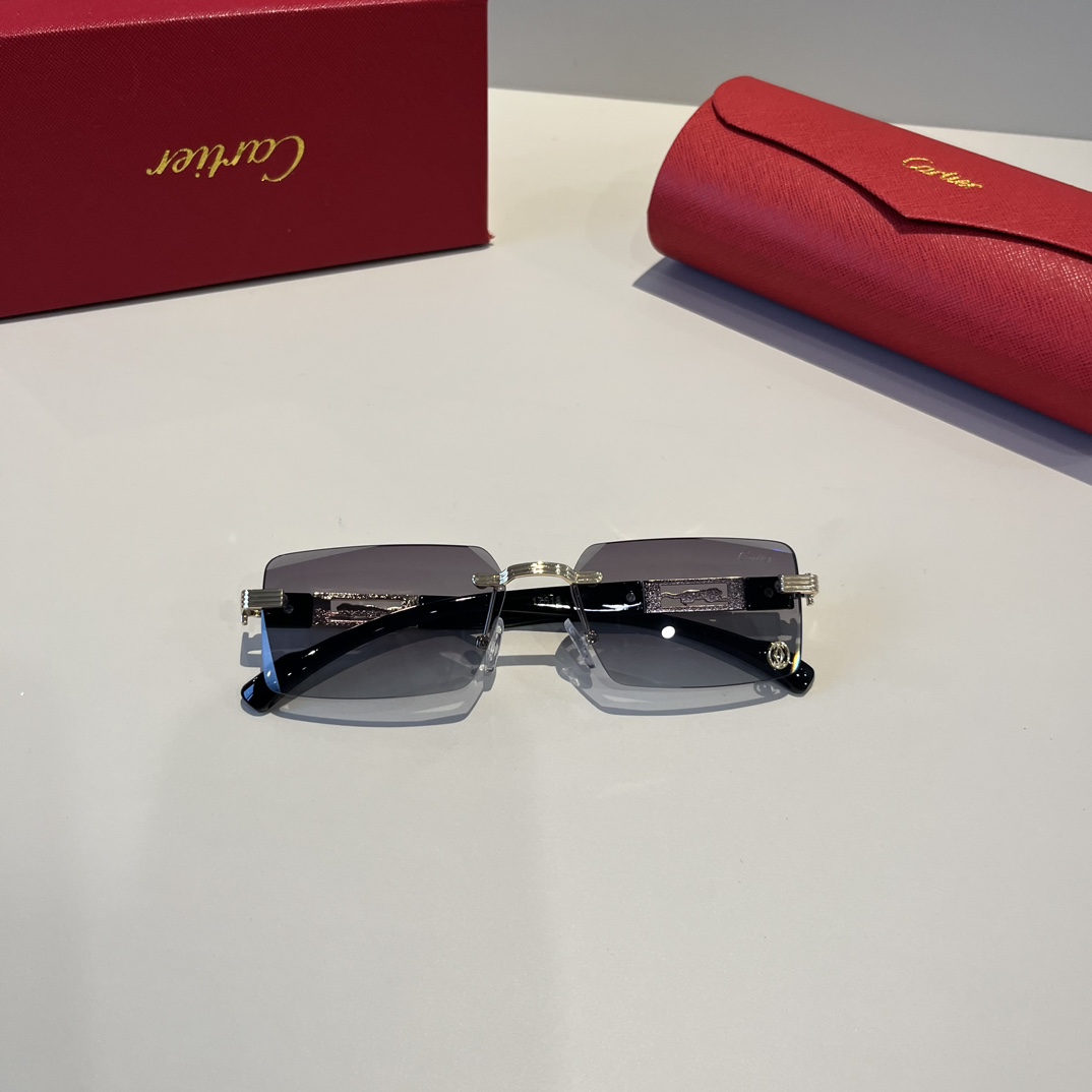 お得品‼カルティエ サングラス サイズスーパーコピー 軽量 日焼け止め 眼鏡 ファッション 偏光 グレー_5
