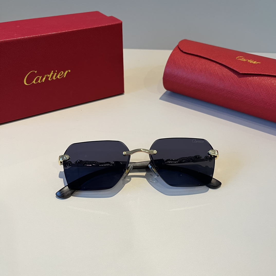 最新到着‼カルティエ メンズサングラス偽物 軽量 紫外線を遮断する 眼鏡 ファッション 偏光 ブラック_1