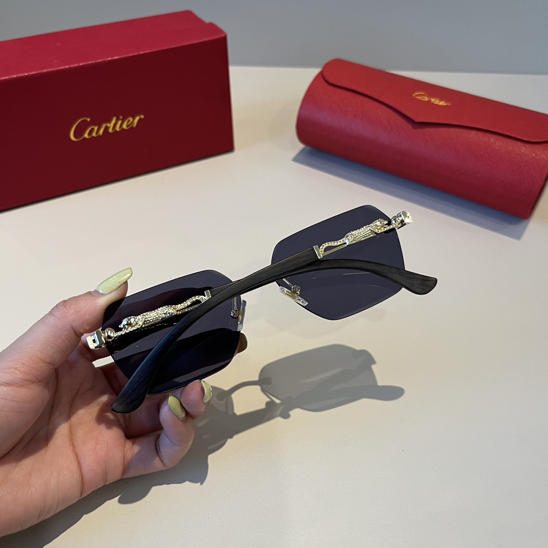 人気流行品 カルティエ風 サングラスコピー 軽量 紫外線を遮断する 眼鏡 ファッション 偏光 ブラック_7