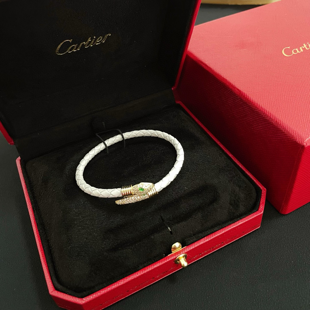 カルティエブレスレットチャームＮ級品 ダイヤ飾り 男女兼用 蛇 ファッション感 ゴールド_3