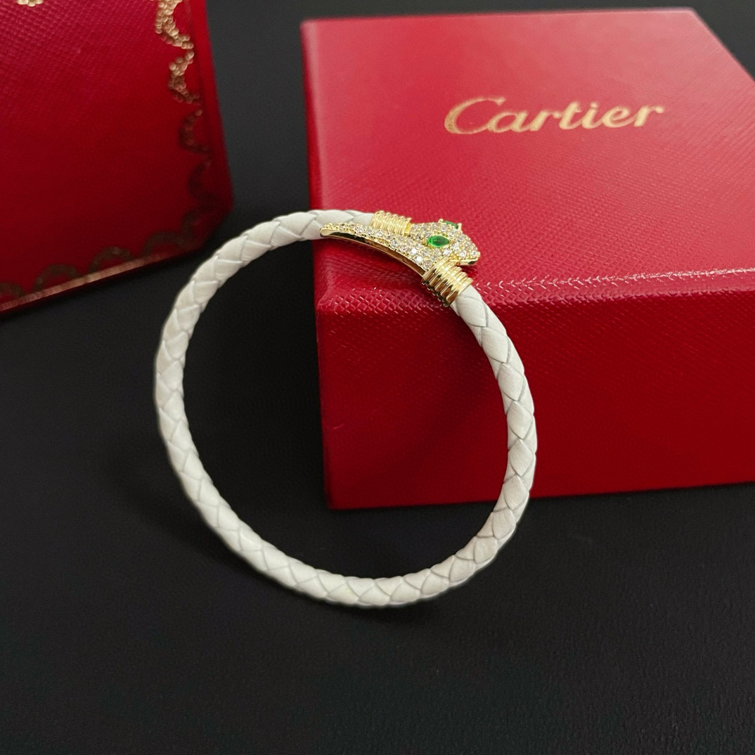 カルティエブレスレットチャームＮ級品 ダイヤ飾り 男女兼用 蛇 ファッション感 ゴールド_5