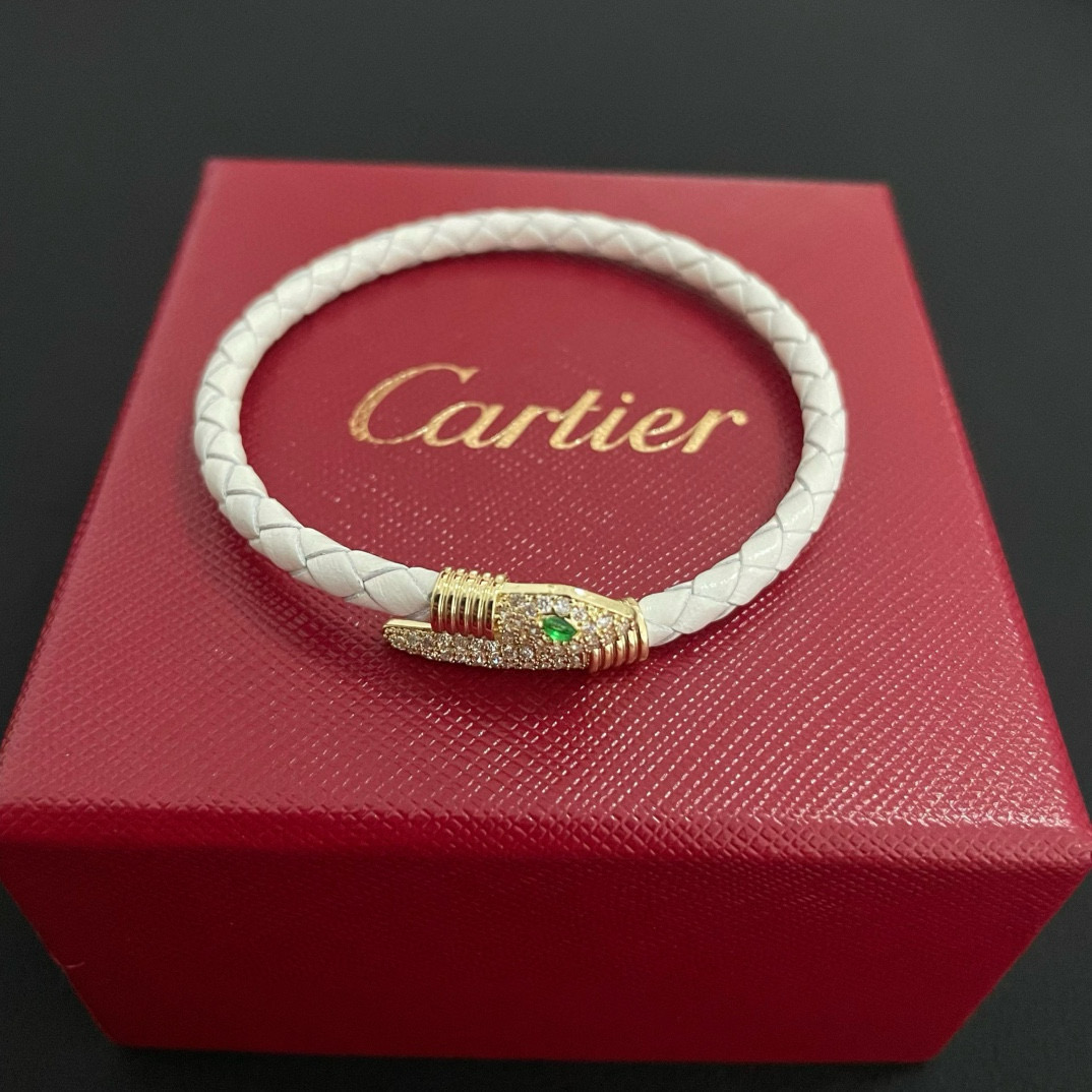 カルティエブレスレットチャームＮ級品 ダイヤ飾り 男女兼用 蛇 ファッション感 ゴールド_6