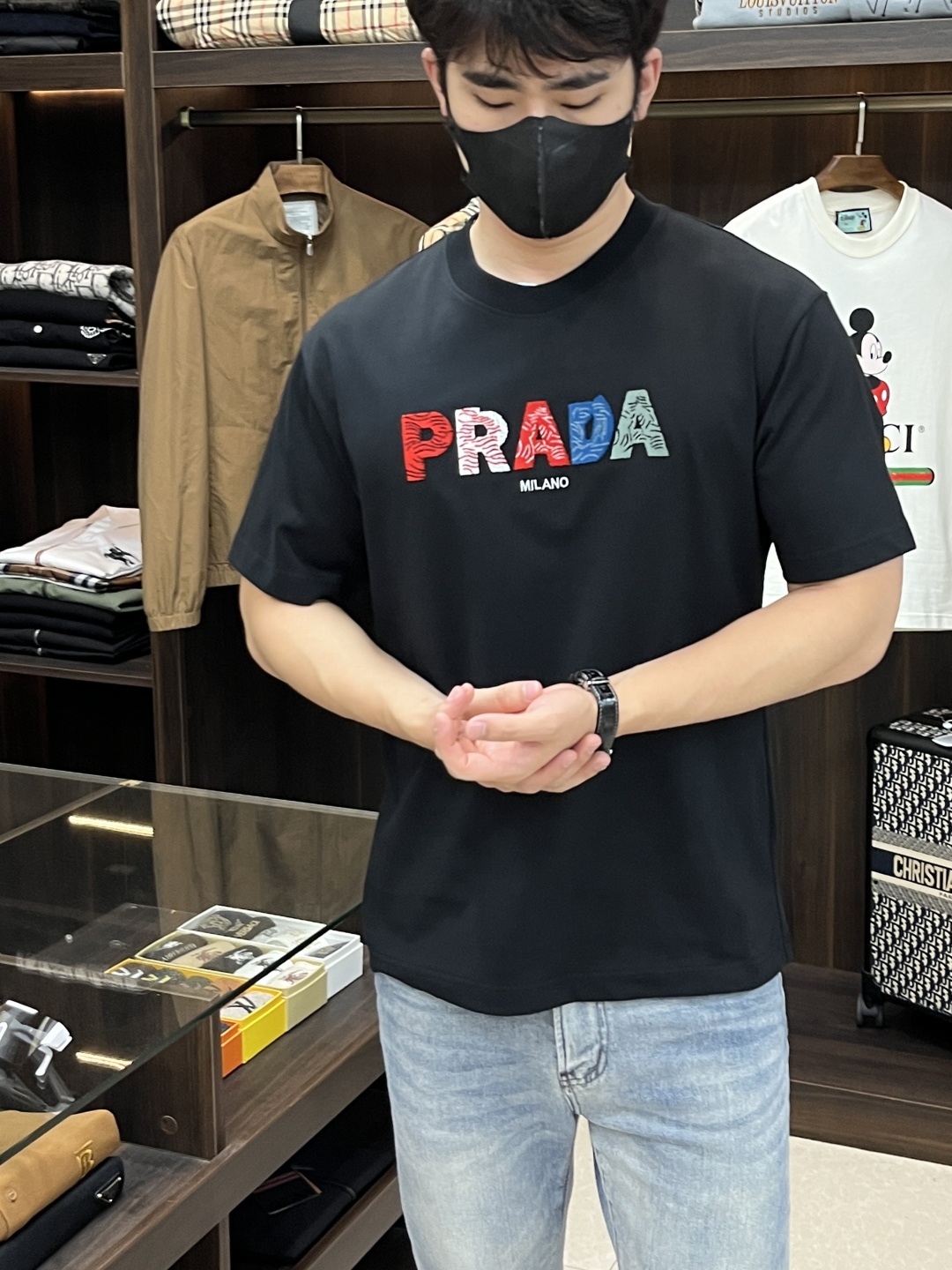 プラダ t シャツ レディースコピー 純綿 トップス プリント 短袖　通気性いい 2色可選_6