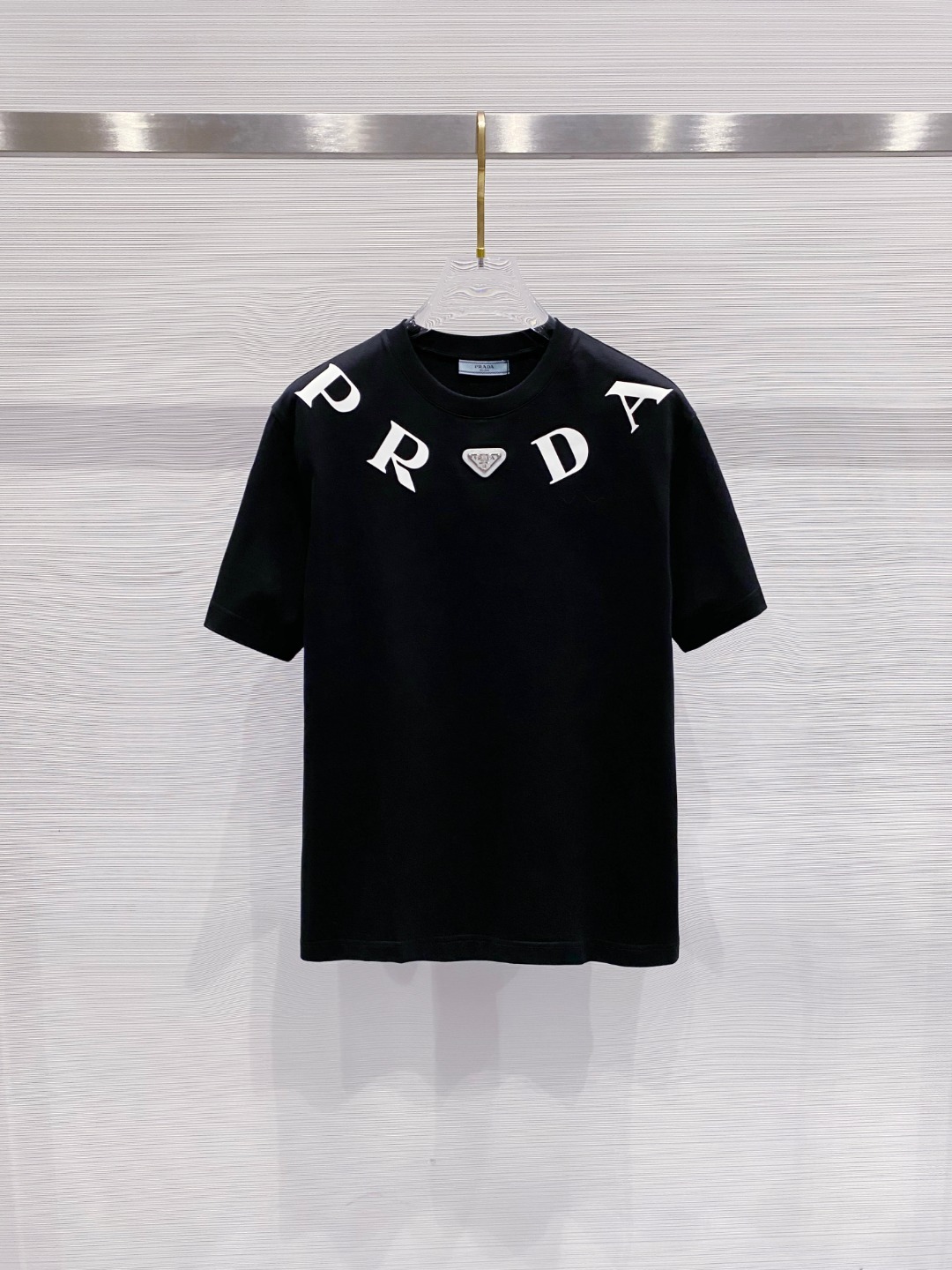 プラダ メンズ t シャツスーパーコピー 純綿 トップス プリント 短袖 シンプル 男女兼用 ブラック_1