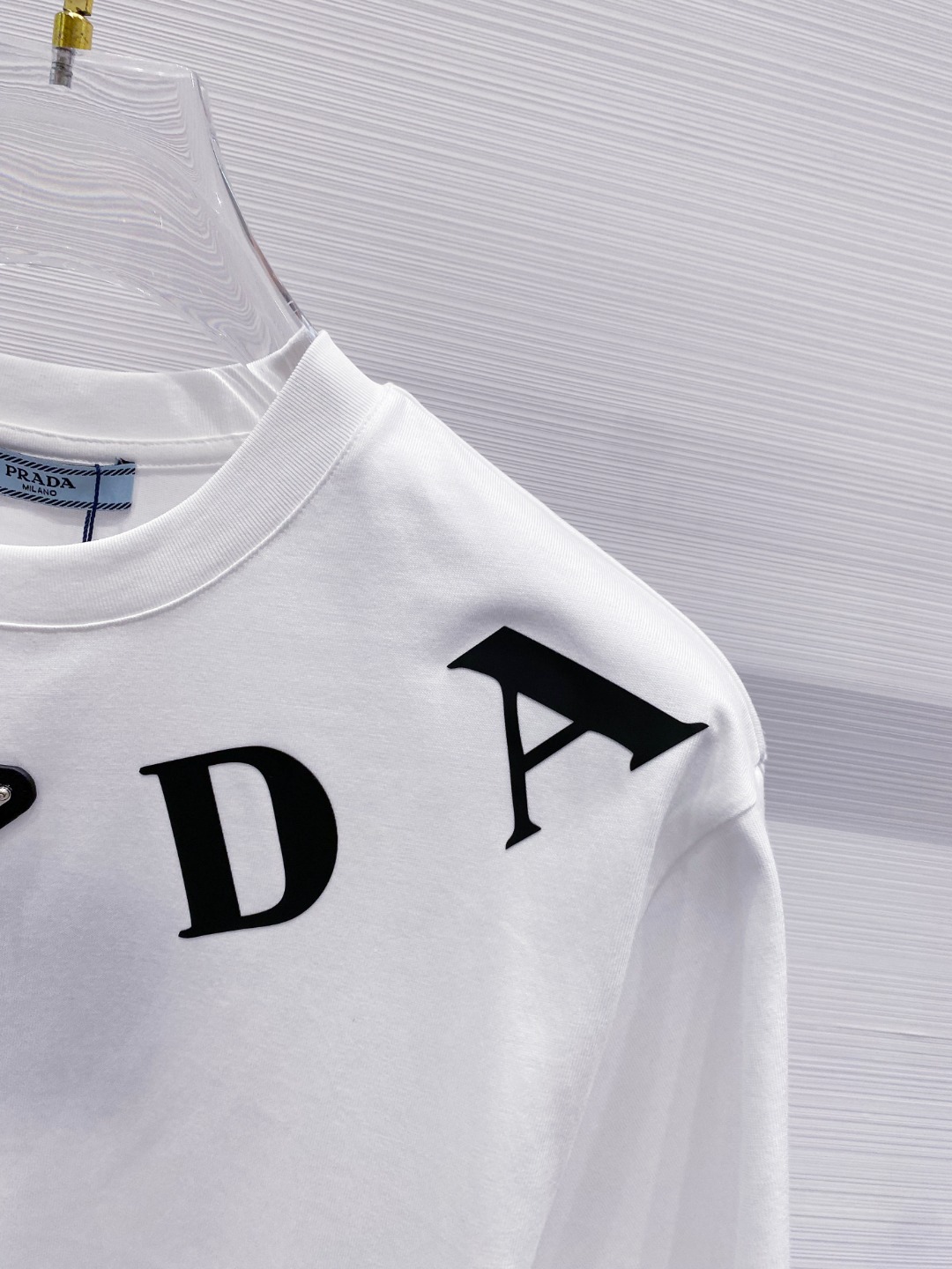 prada シャツ 半袖偽物 純綿 トップス プリント tシャツ シンプル 男女兼用 ホワイト_4