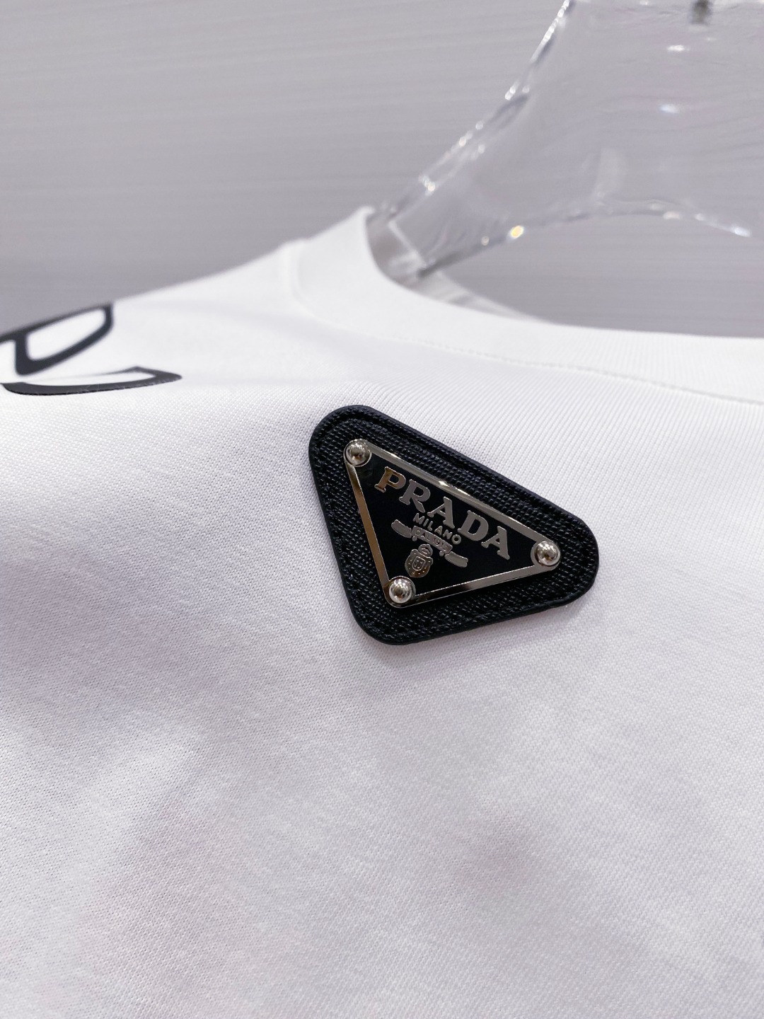 prada シャツ 半袖偽物 純綿 トップス プリント tシャツ シンプル 男女兼用 ホワイト_6