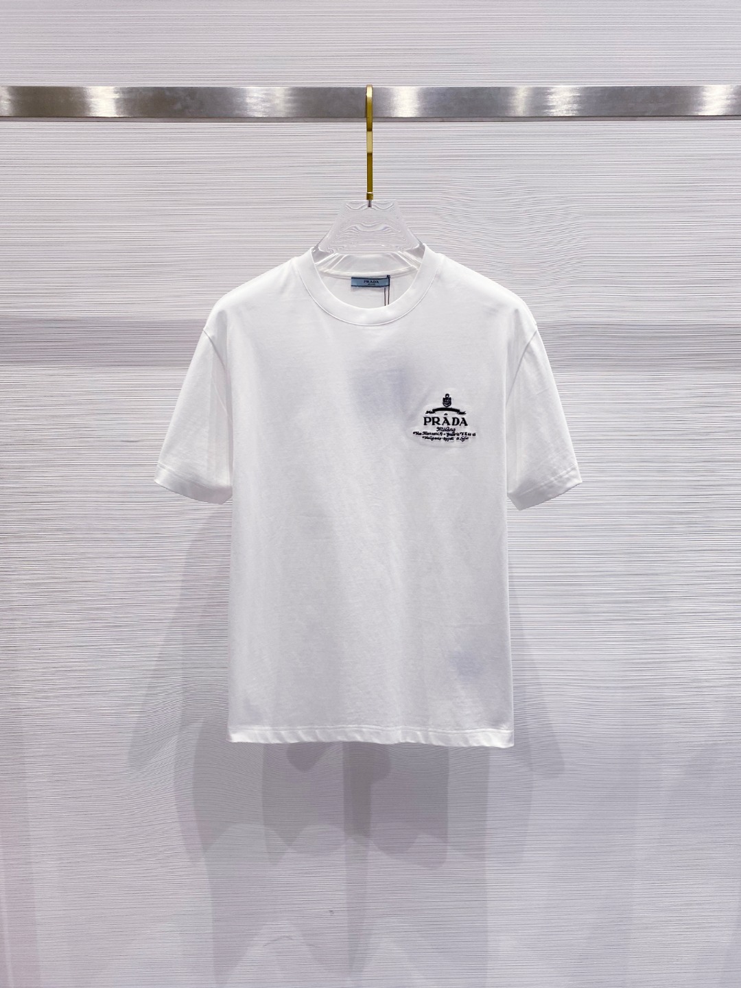 prada ティー シャツ メンズ激安通販 純綿 トップス tシャツ シンプル 男女兼用 ホワイト_1