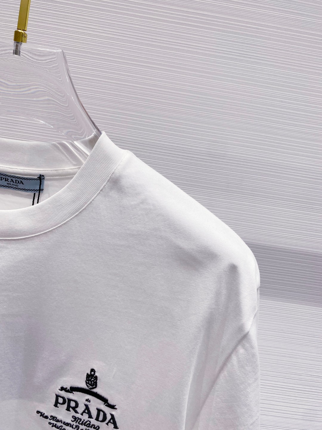 prada ティー シャツ メンズ激安通販 純綿 トップス tシャツ シンプル 男女兼用 ホワイト_4
