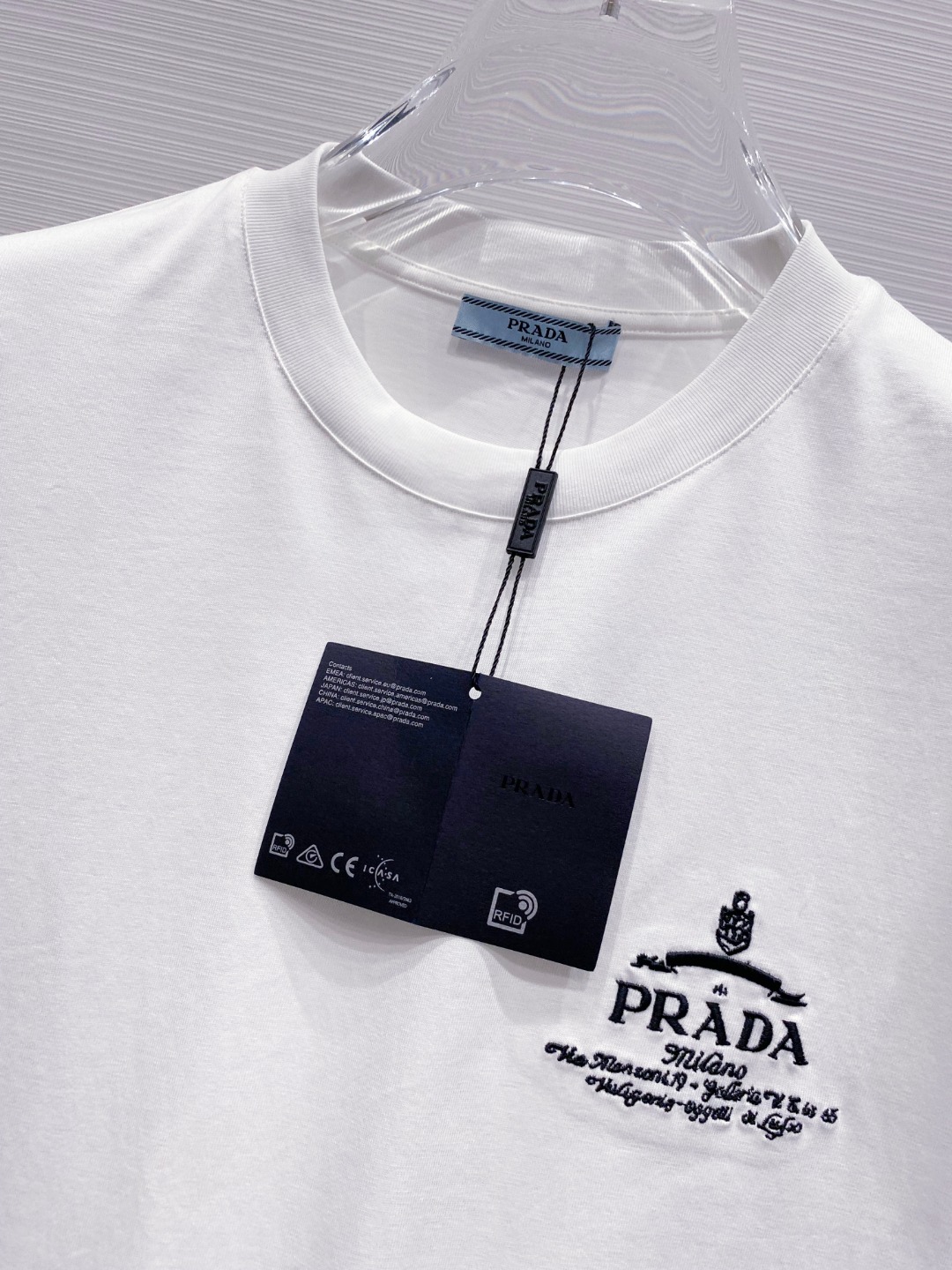 prada ティー シャツ メンズ激安通販 純綿 トップス tシャツ シンプル 男女兼用 ホワイト_8