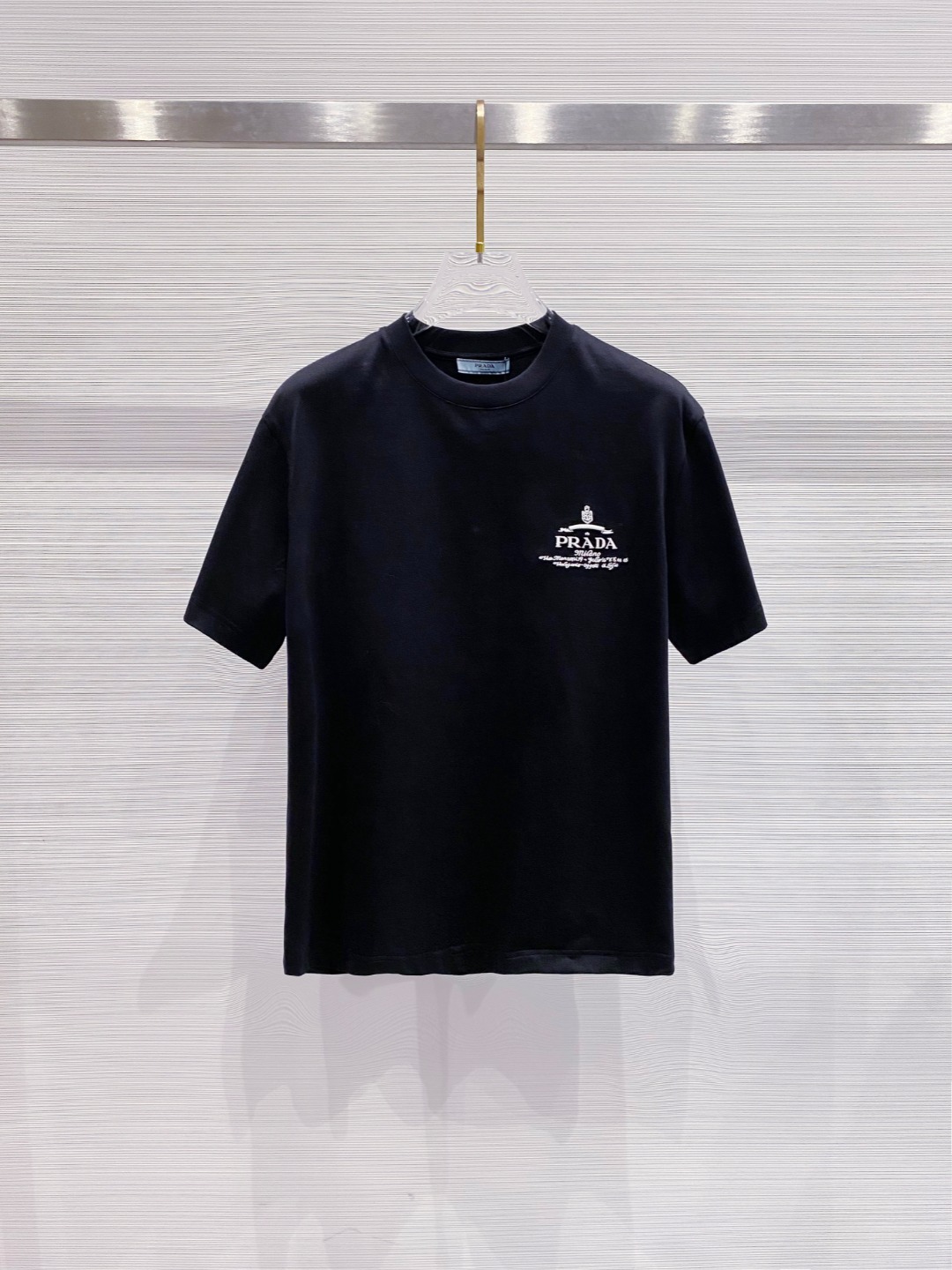 prada レディース t シャツコピー 純綿 トップス tシャツ シンプル 男女兼用 ブラック_1