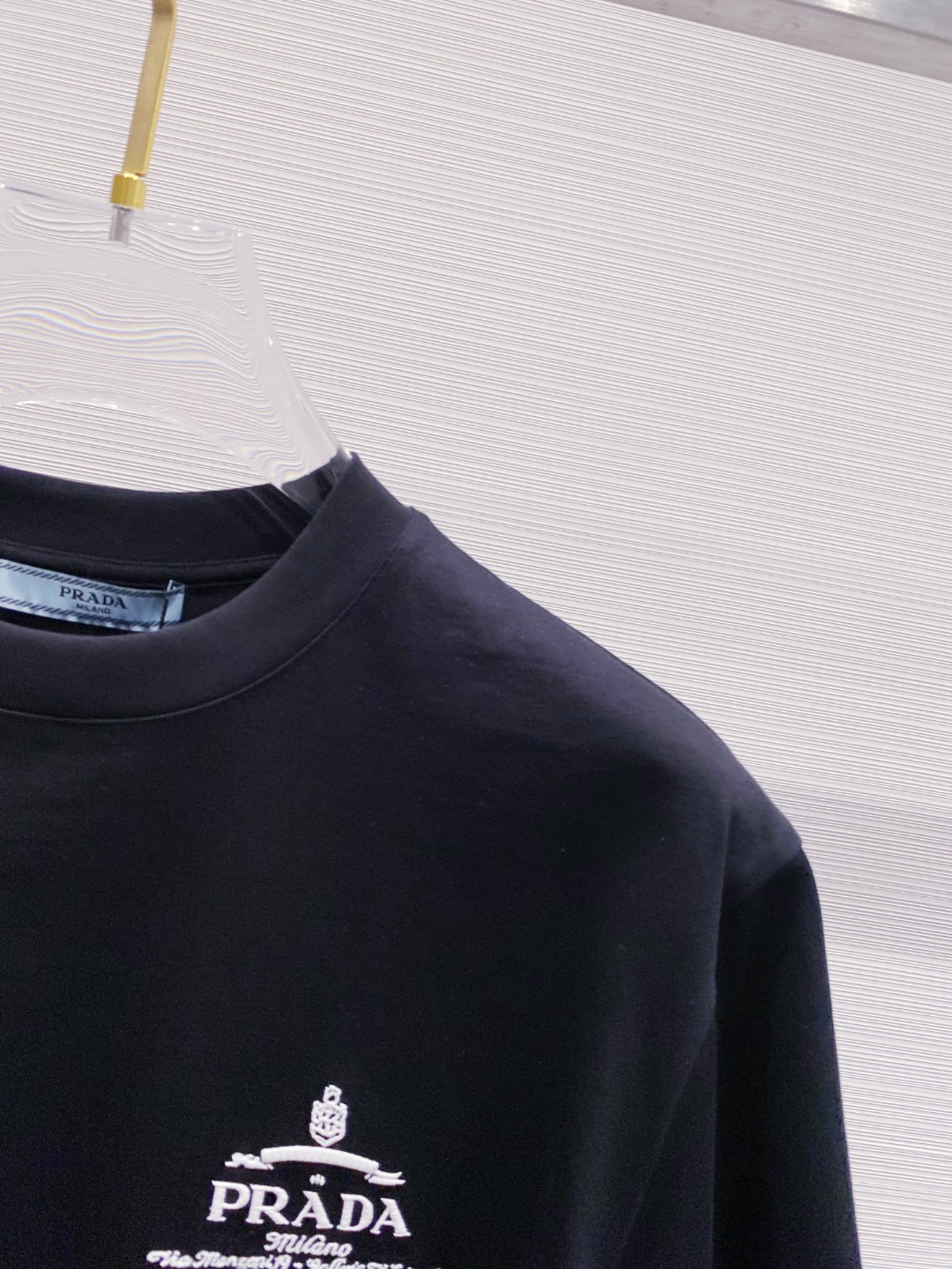 prada レディース t シャツコピー 純綿 トップス tシャツ シンプル 男女兼用 ブラック_4